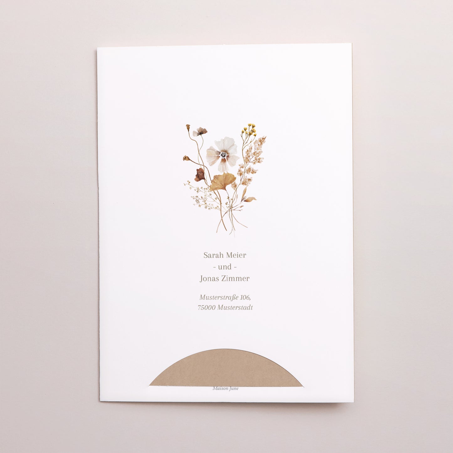 Hochzeitseinladung Hülle für 2 Karten Getrocknete Wiesenblumen II foto N° 4