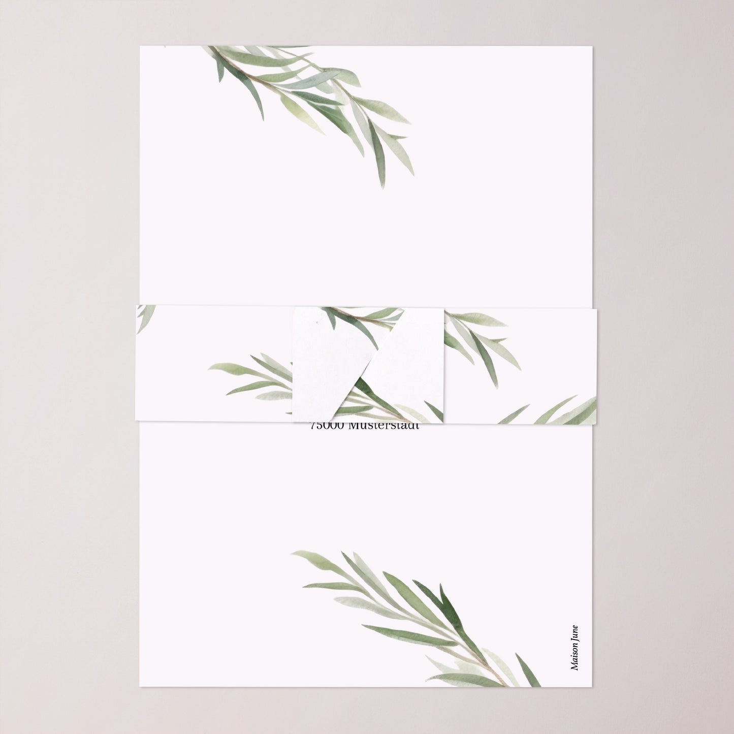 Hochzeitseinladung Banner, 2 Karten Olivenblätter foto N° 4