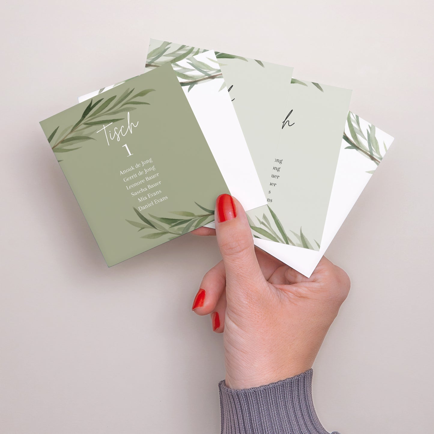 Sitzplan Hochzeit Pack von 12 Olivenblätter foto N° 3
