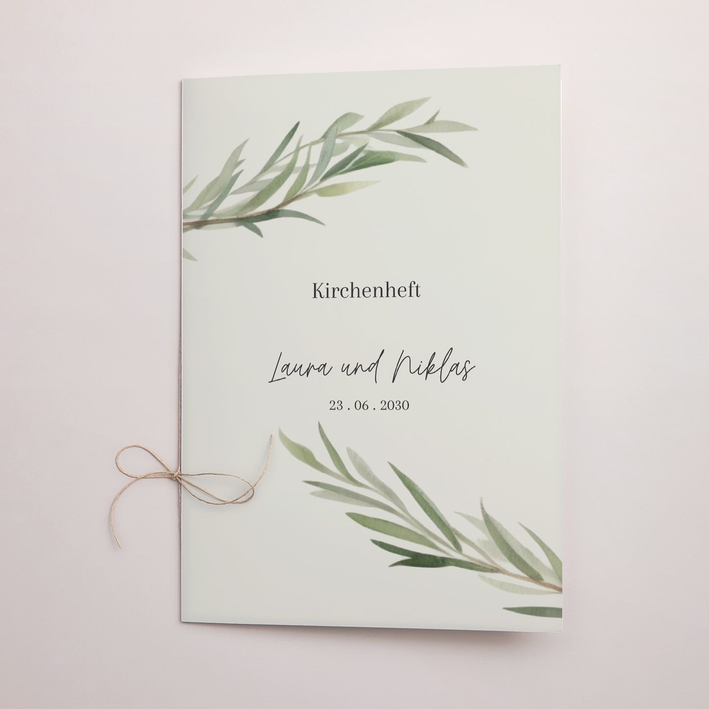 Kirchenheft Hochzeit Doppelflügel Olivenblätter foto N° 1