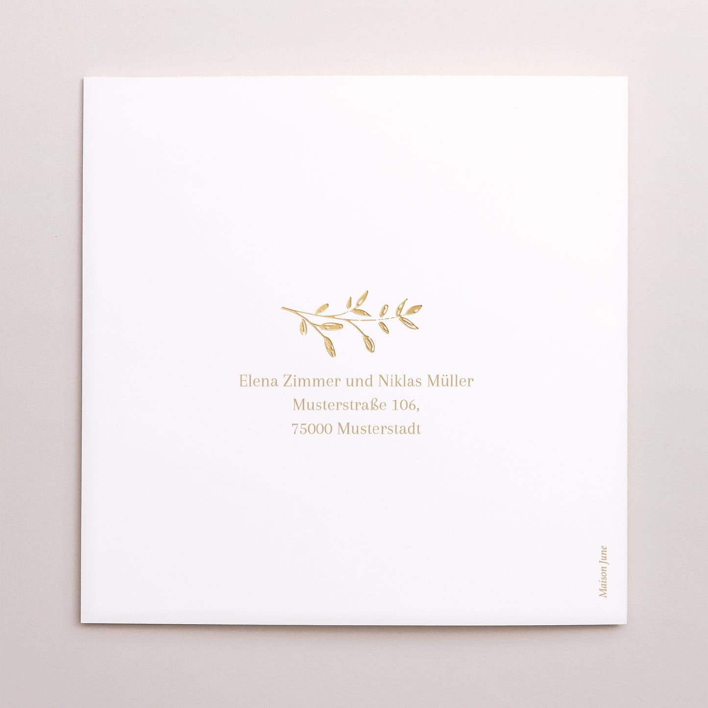 Hochzeitseinladung Doppelflügelfenster goldener Blumenkranz foto N° 3