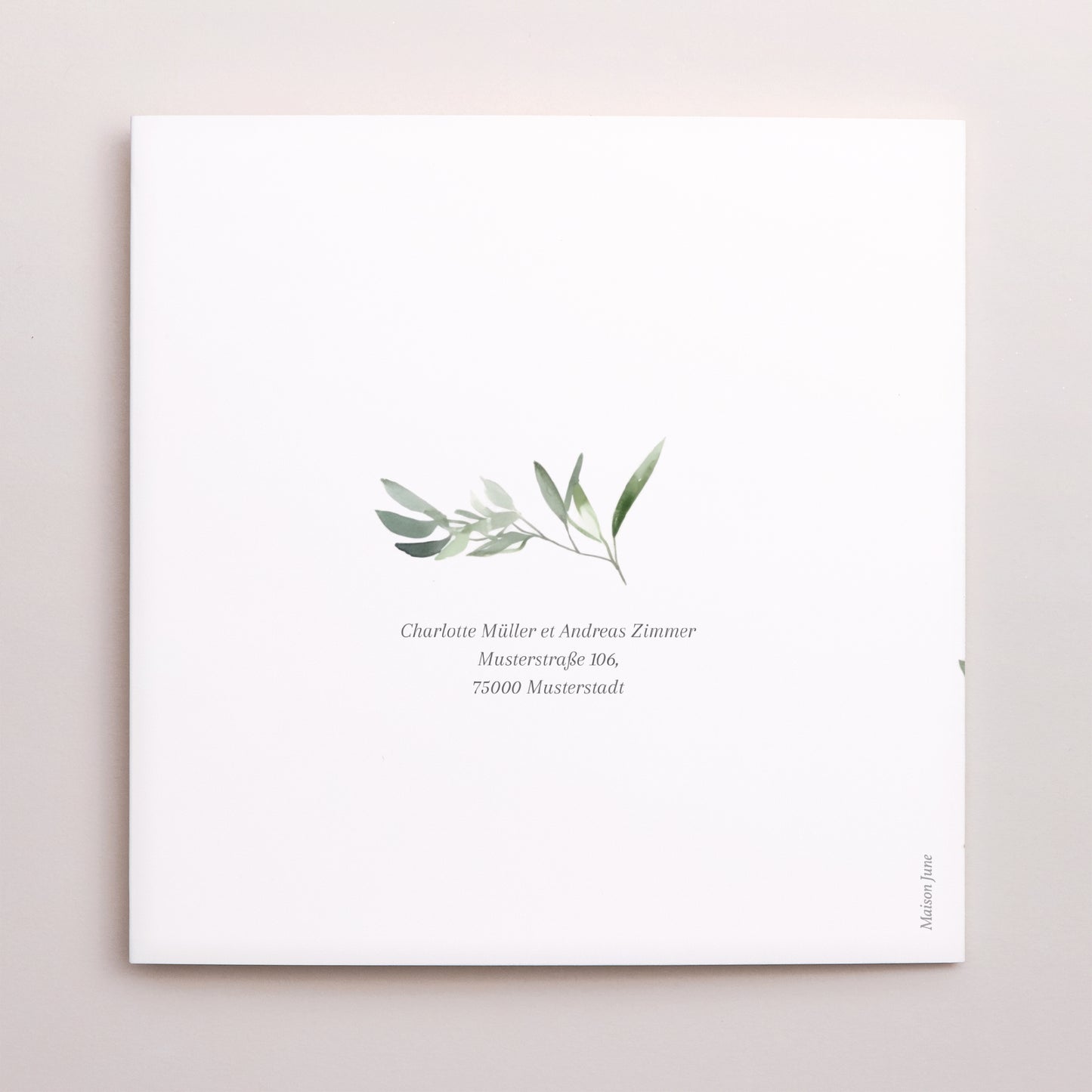 Hochzeitseinladung Doppelflügiges Quadrat foto N° 3