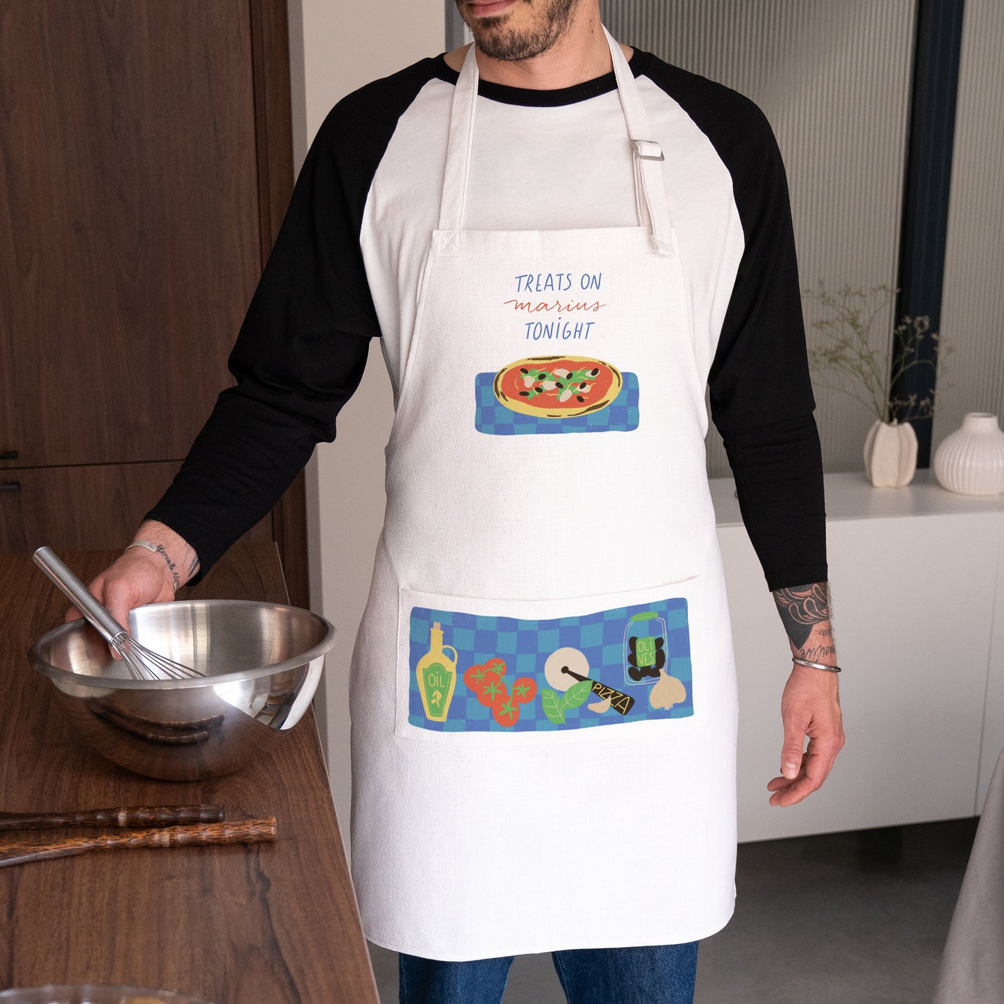 Schürze Objekte Natürliches Beige Eine wohlverdiente Mahlzeit! foto N° 1