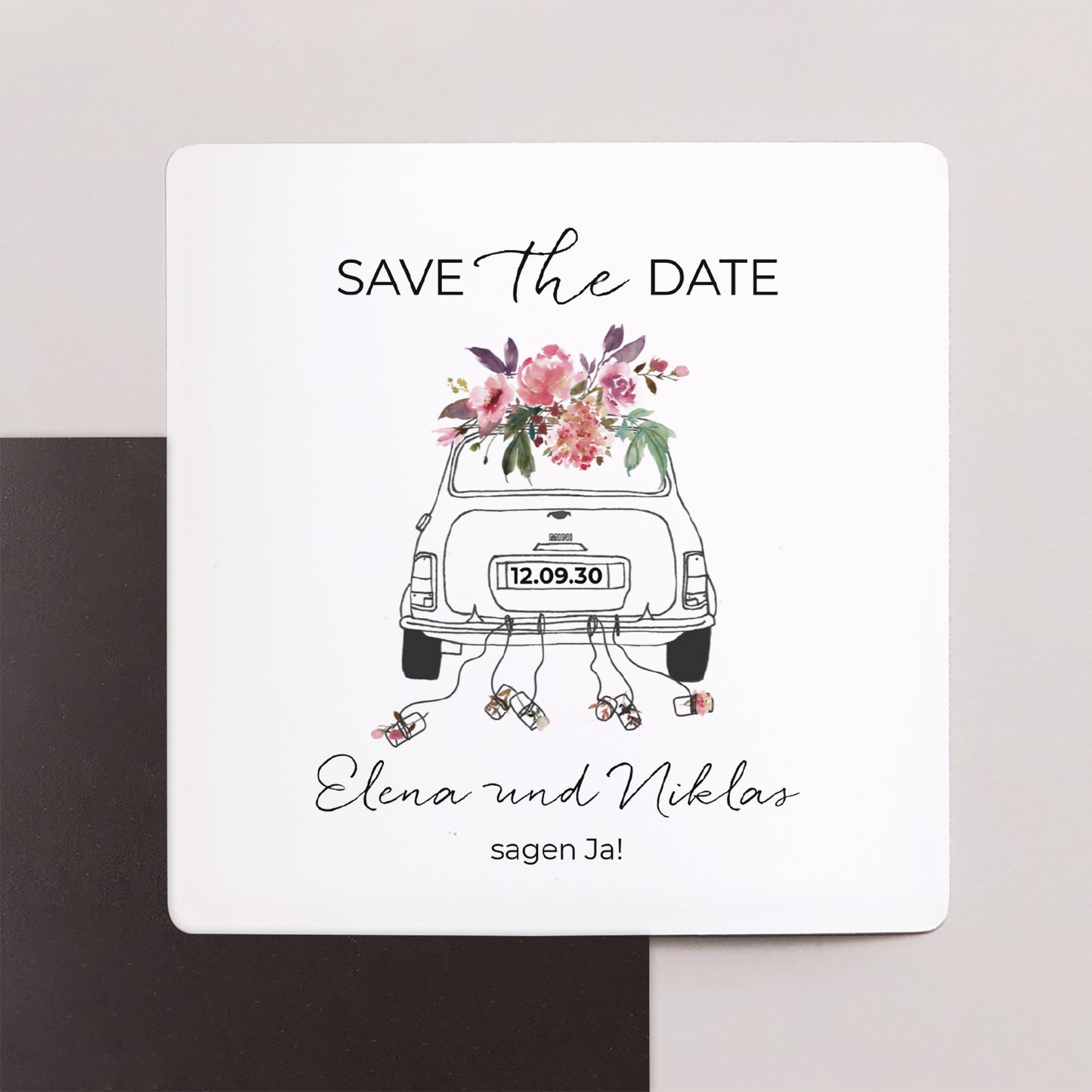 Save the date Karte Hochzeit Satz von 9, magnetisch. Mini Blümchen foto N° 1