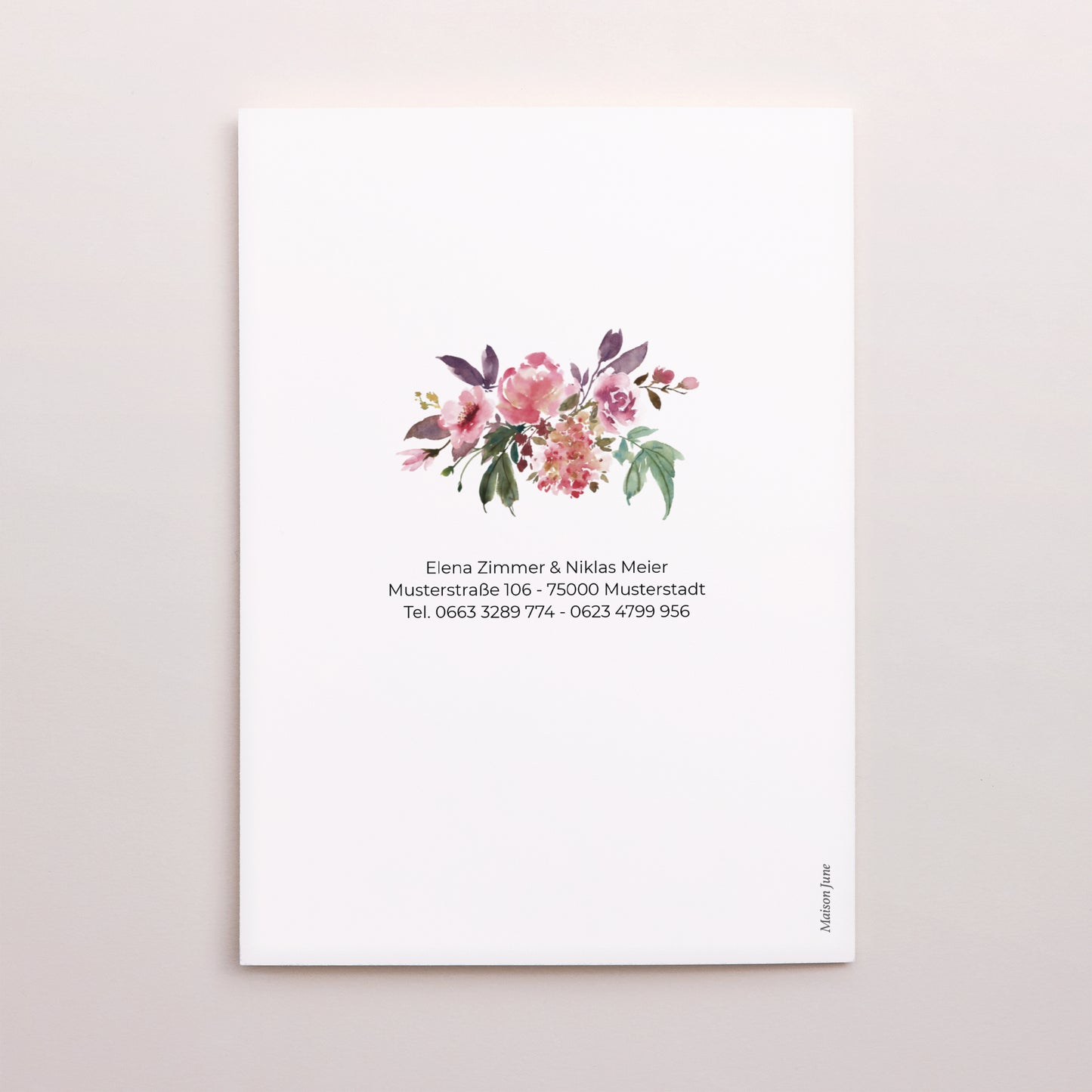 Dankeskarte Hochzeit Doppelflügelporträt Mini Blümchen foto N° 3