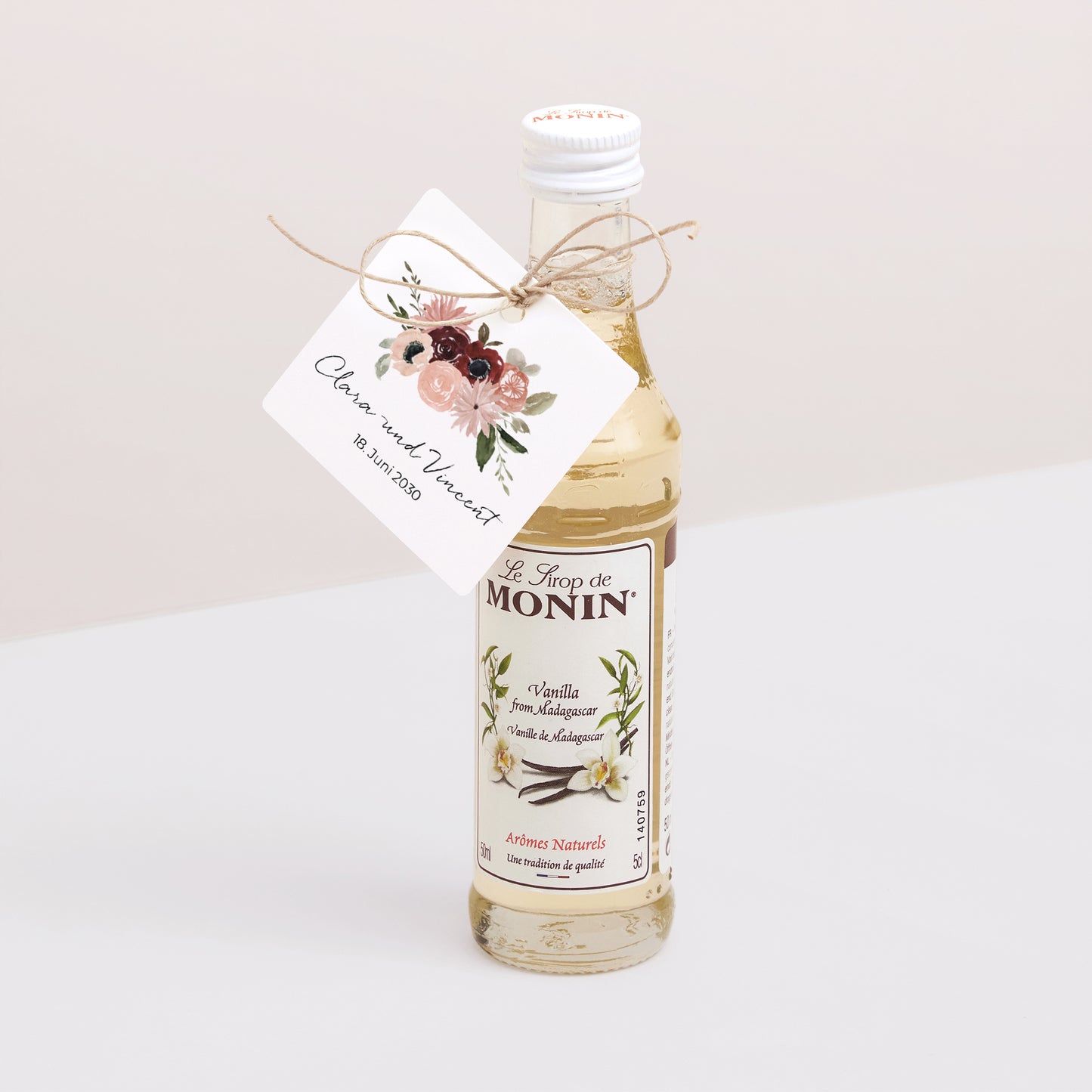 Vorgelochtes Etikett Hochzeit quadratisch foto N° 3