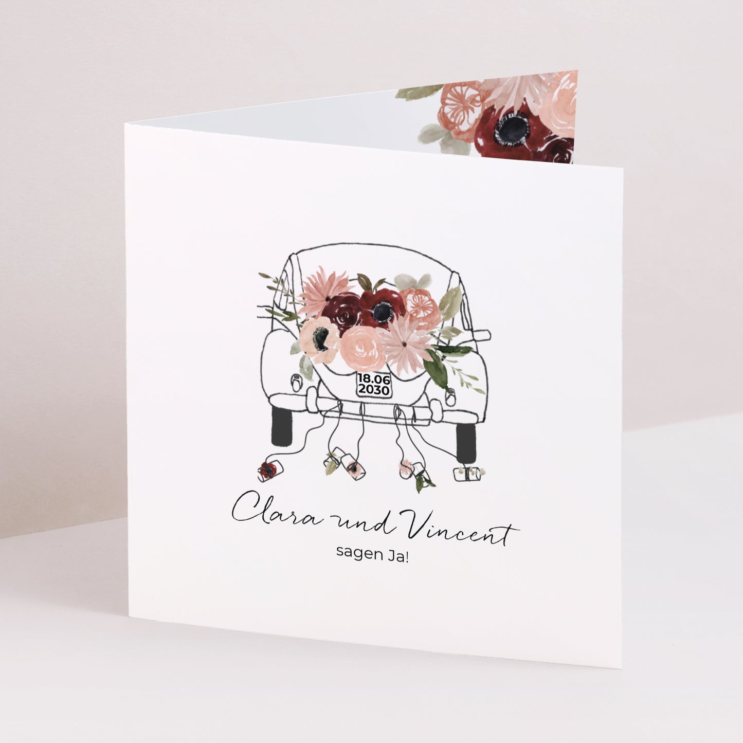 Einladungskarte Hochzeit Doppelflügelfenster foto N° 1