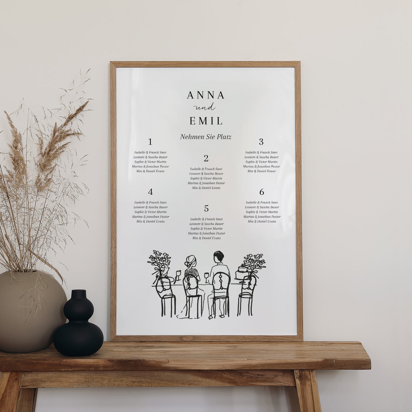 Sitzplan Hochzeit Porträt Es lebe, wer frisch verheiratet ist foto N° 2
