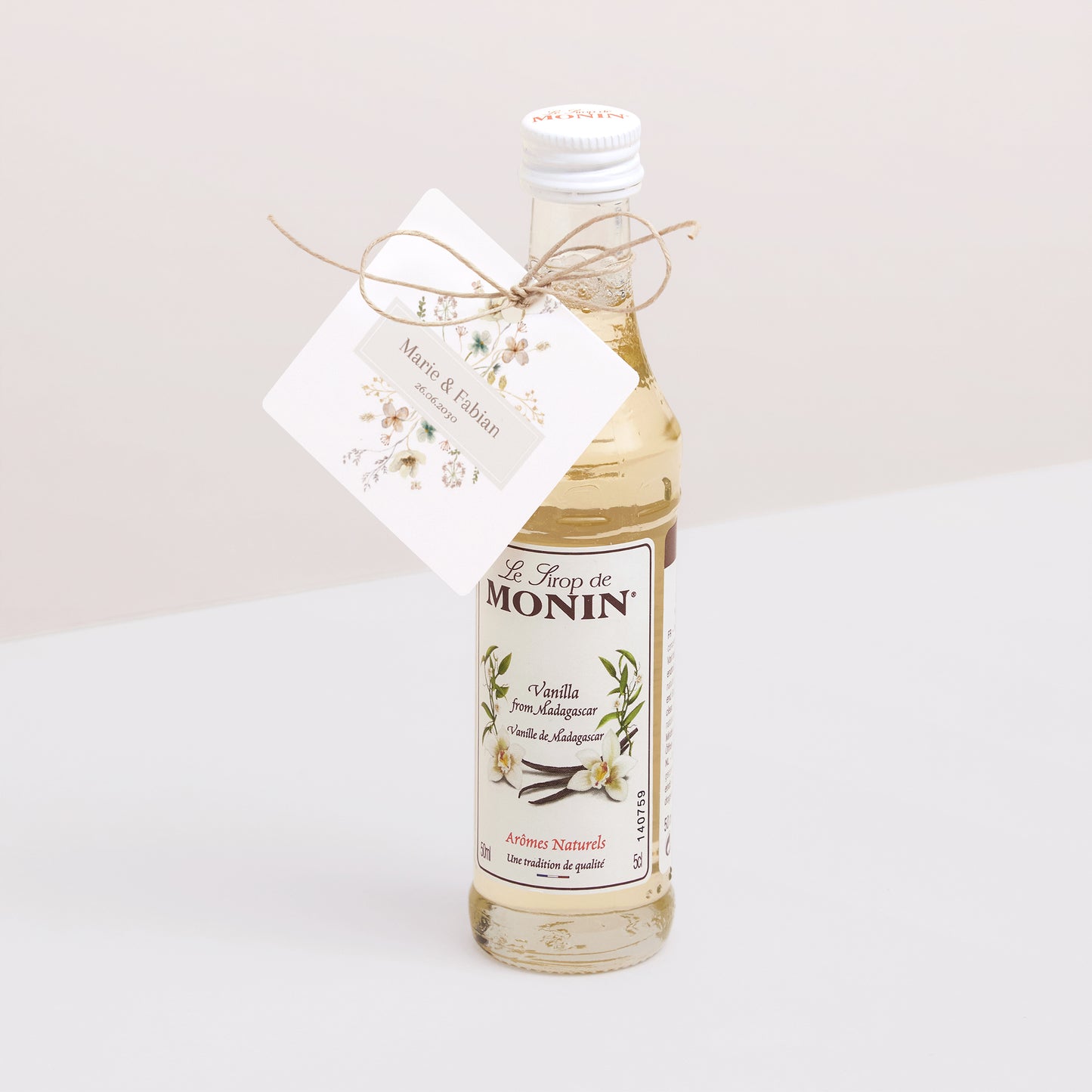 Vorgelochtes Etikett Hochzeit quadratisch Wildblumen III foto N° 3