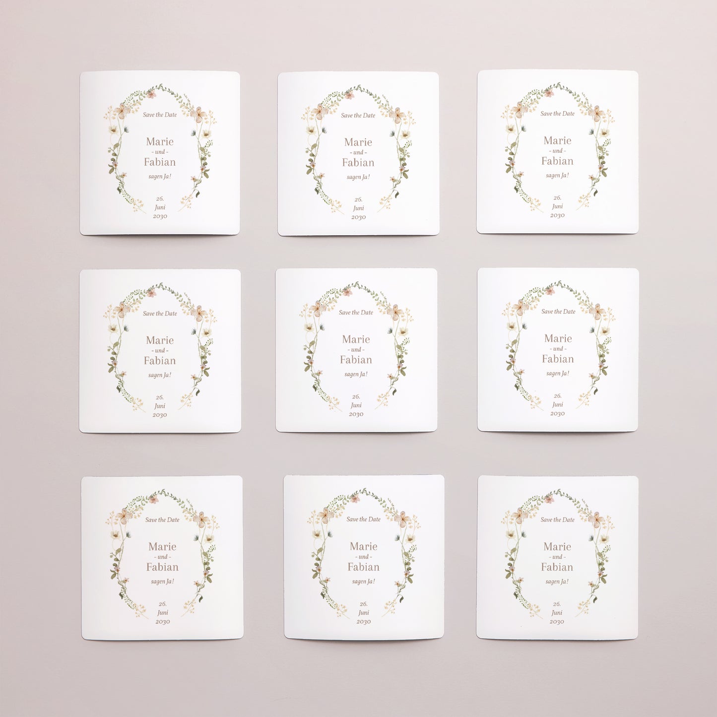 Save the date Karte Hochzeit Satz von 9, magnetisch. Wildblumen III foto N° 3