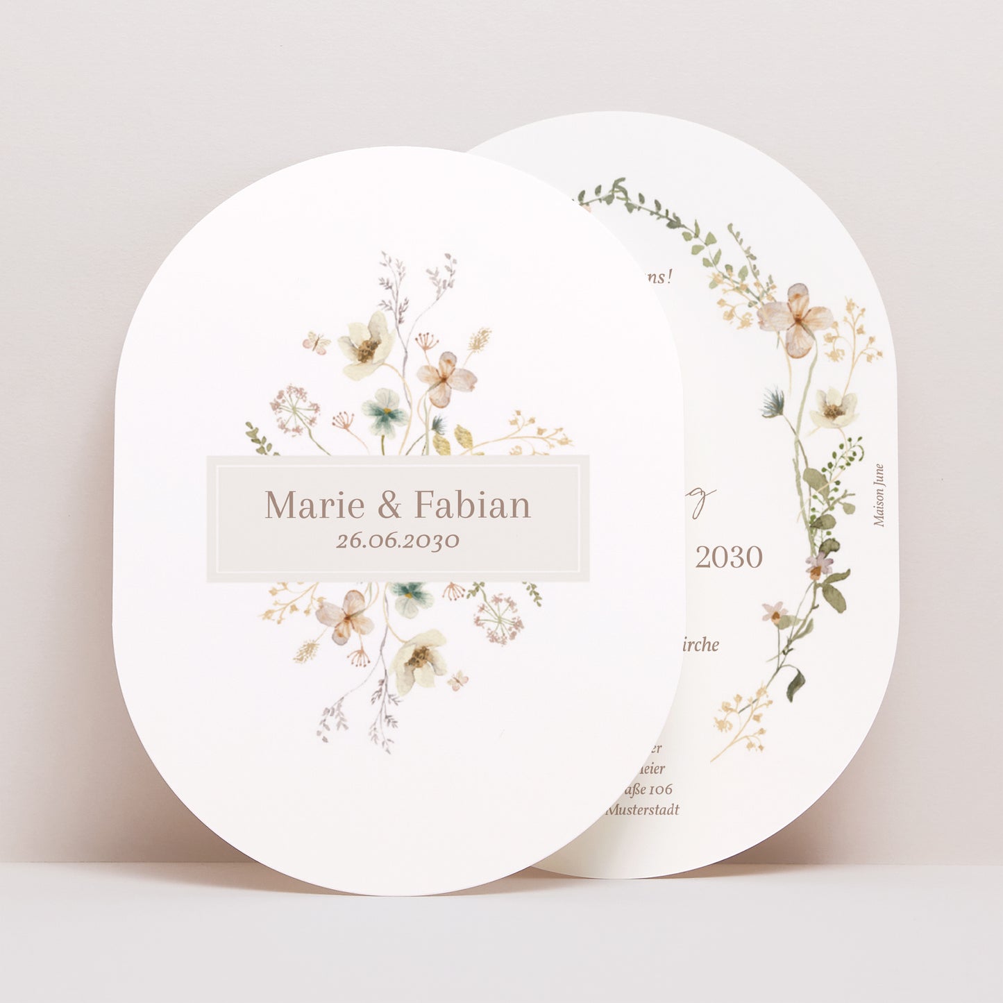 Hochzeitseinladung oval Wildblumen III foto N° 1