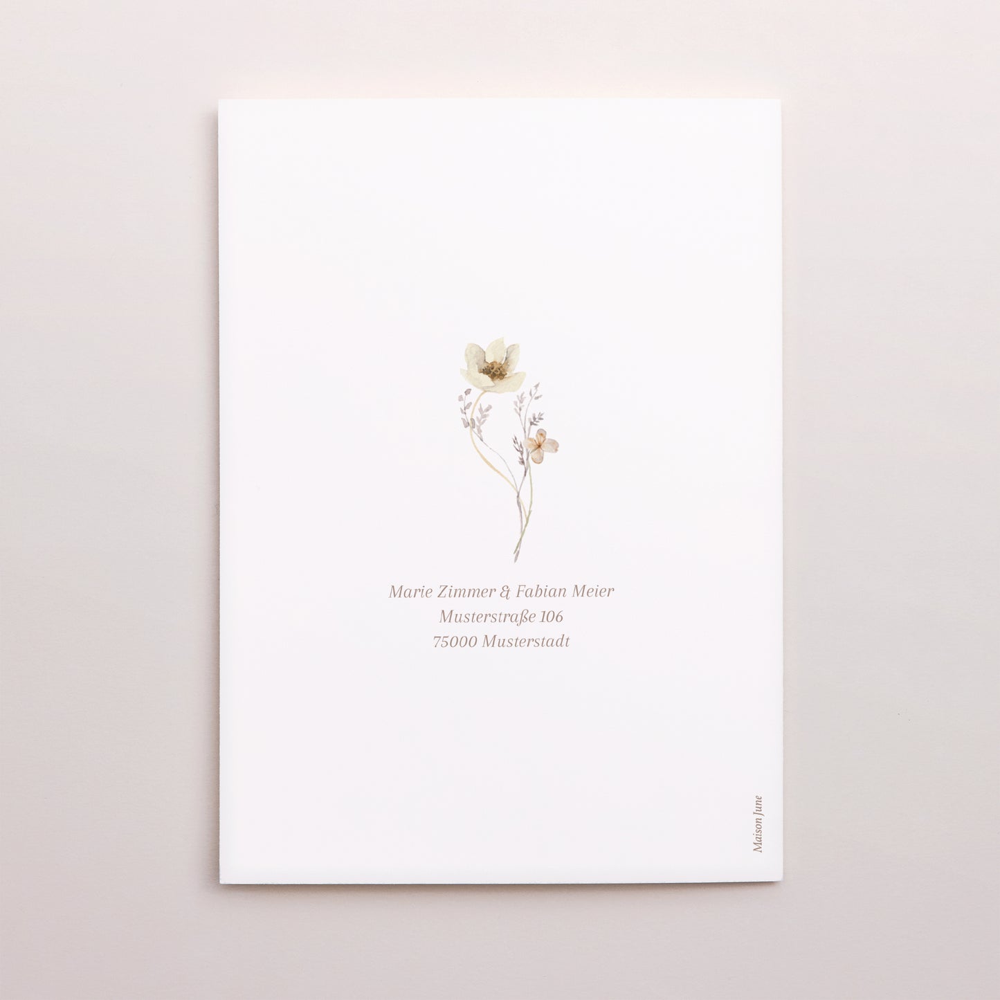 Dankeskarte Hochzeit Doppelflügelporträt Wildblumen III foto N° 3