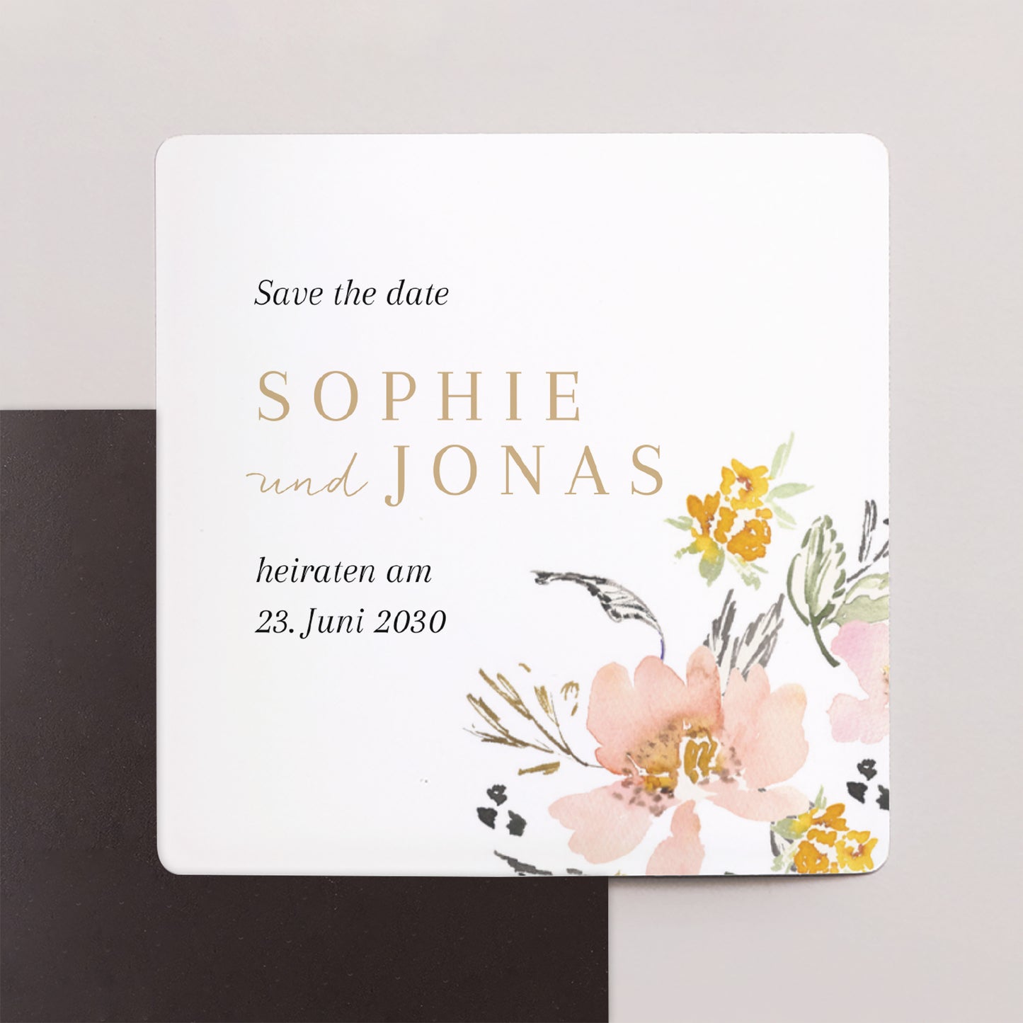 Save the date Karte Hochzeit Satz von 9, magnetisch. Pop-Blumen foto N° 1