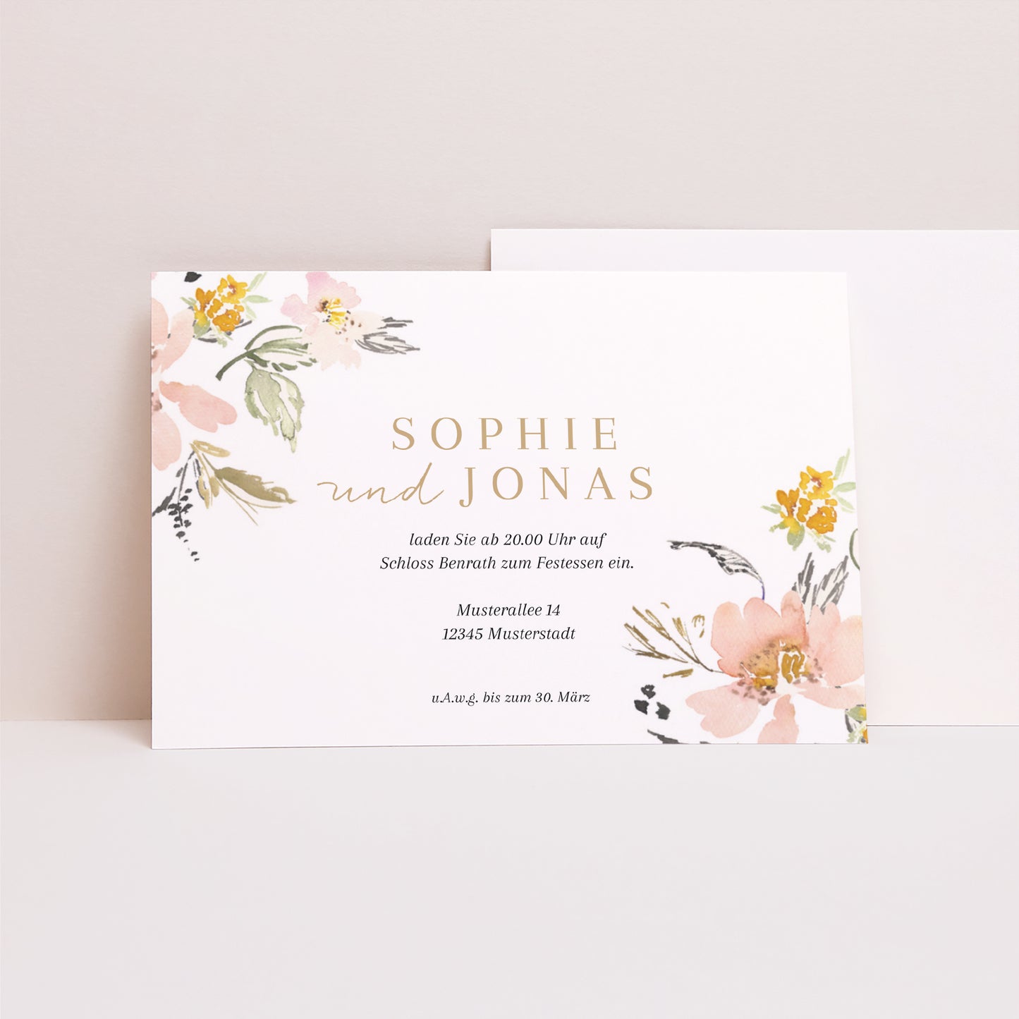 Beilegekarte Hochzeit Landschaft Pop-Blumen foto N° 1