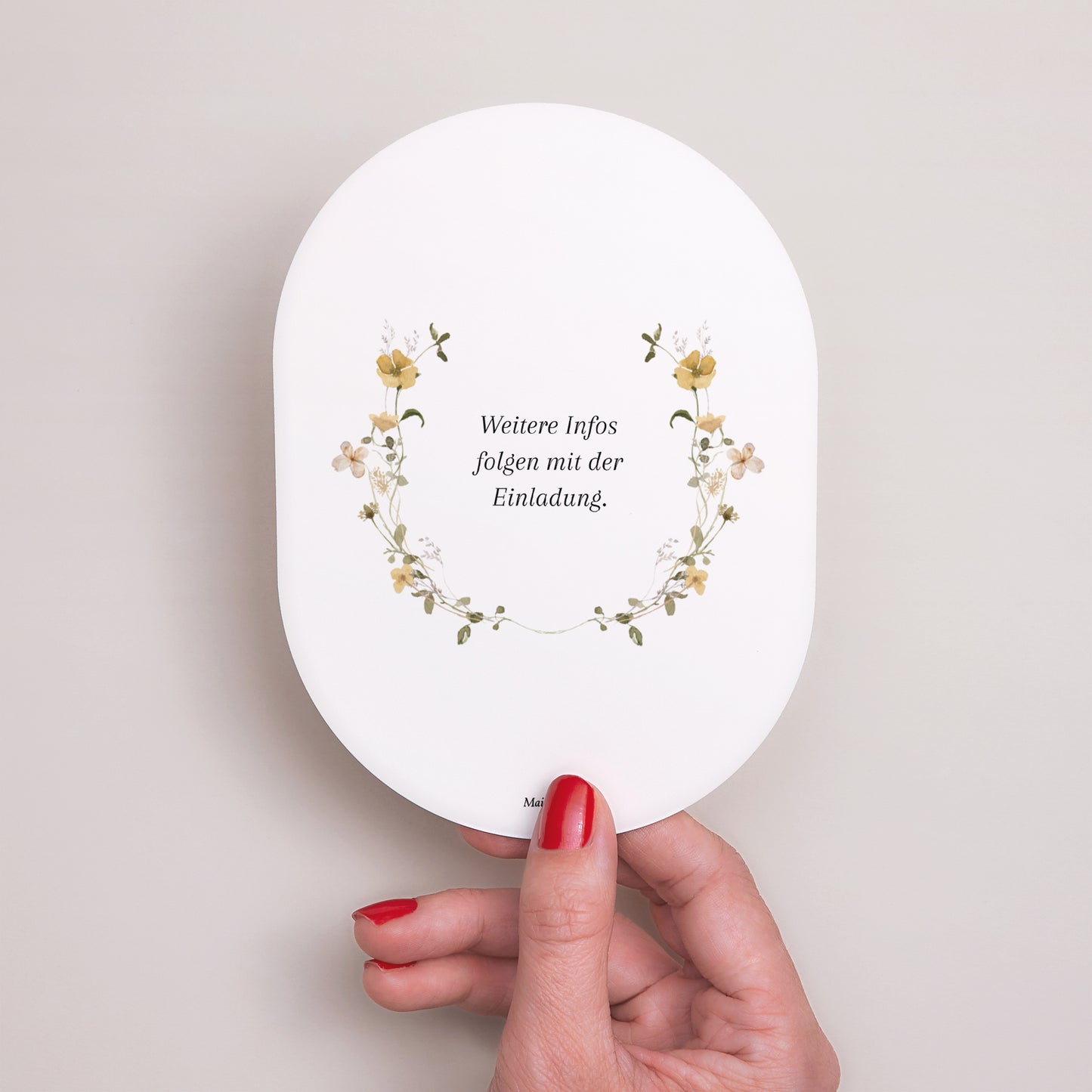 Save the date Karte Hochzeit oval Wildblumen II foto N° 3