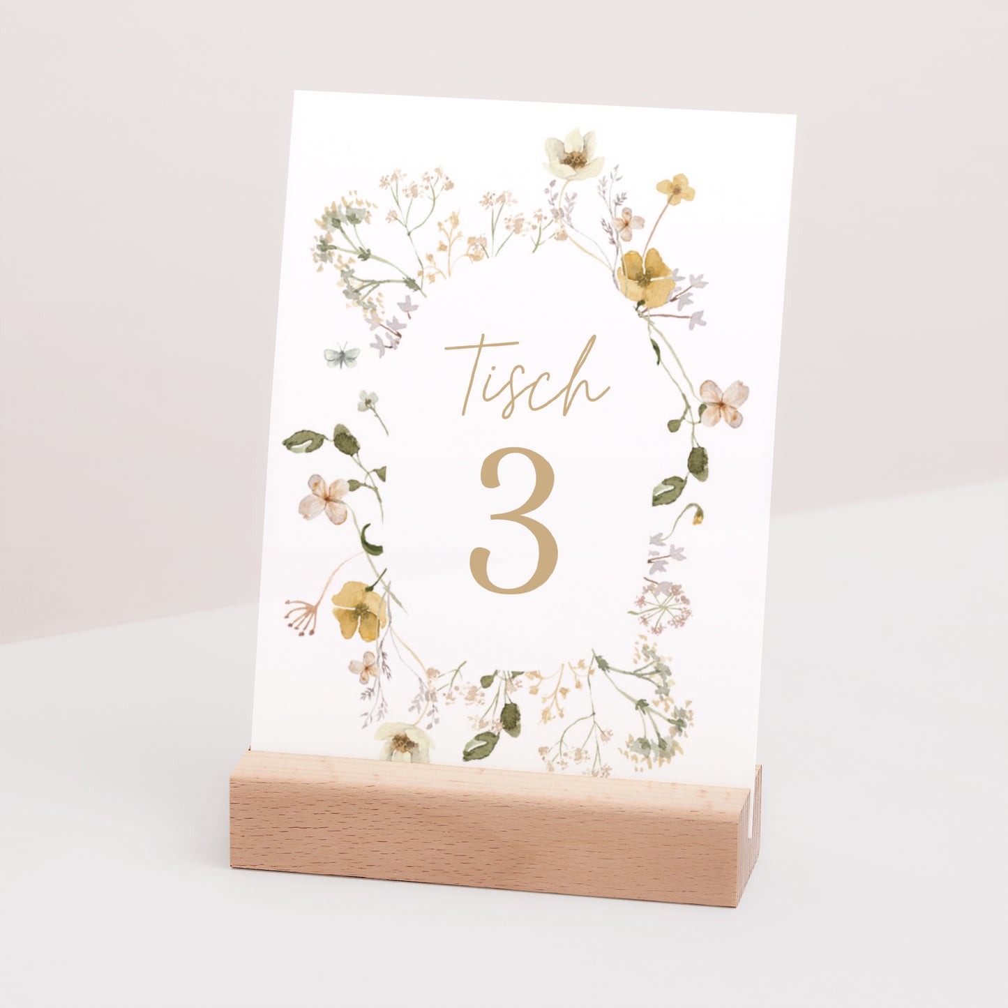 Tischnummern Hochzeit Rechteck Wildblumen II foto N° 3