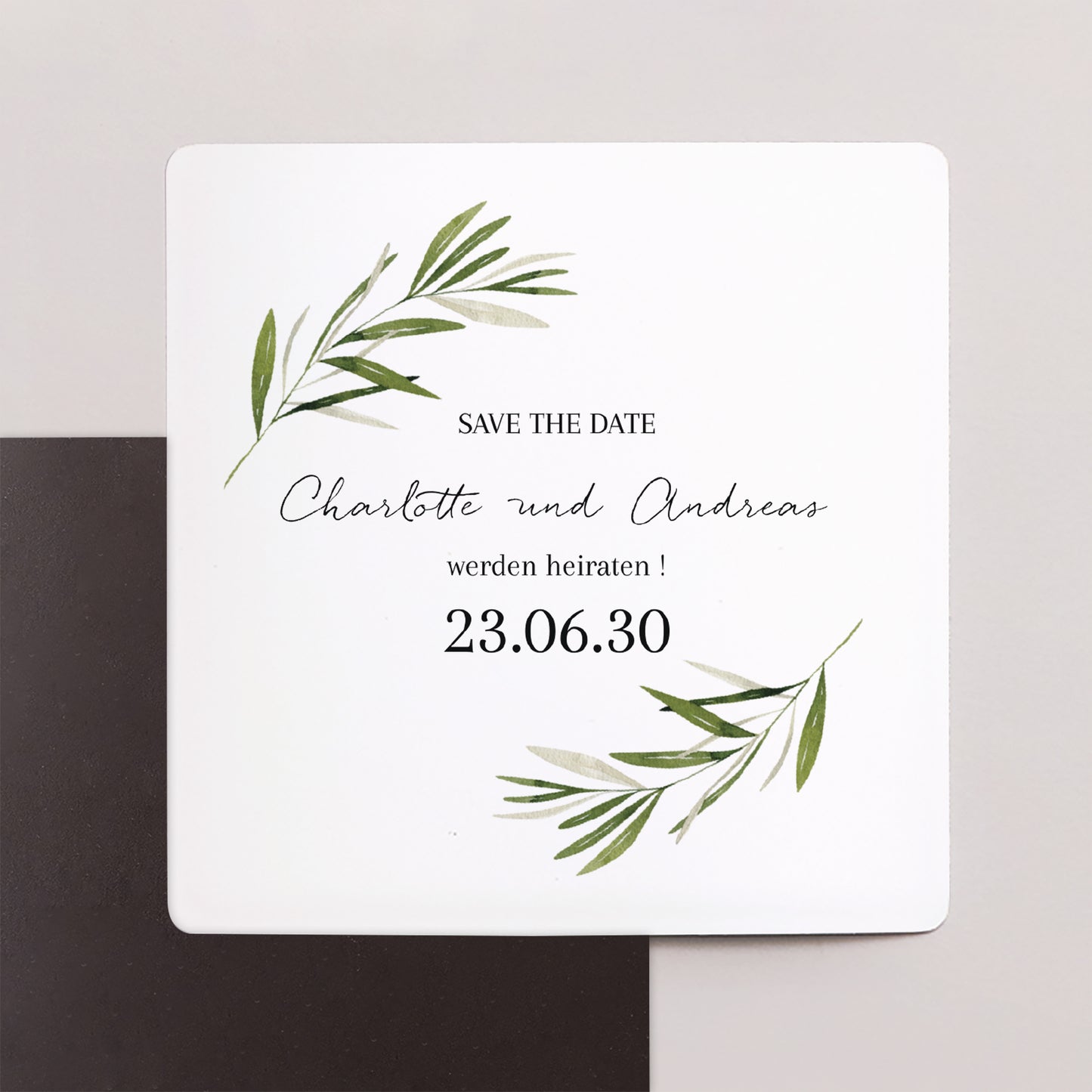 Save the date Karte Hochzeit Satz von 9, magnetisch. Olivenzweig III foto N° 1