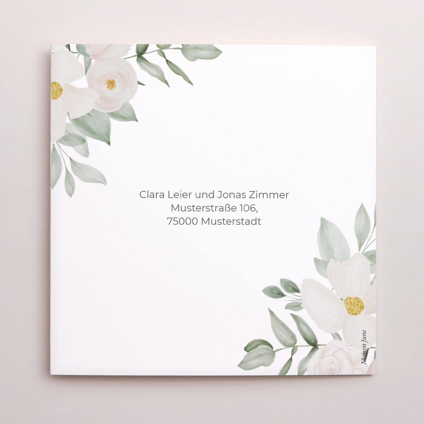 Dankeskarte Hochzeit Asymmetrisches Triptychon Romantik II foto N° 3