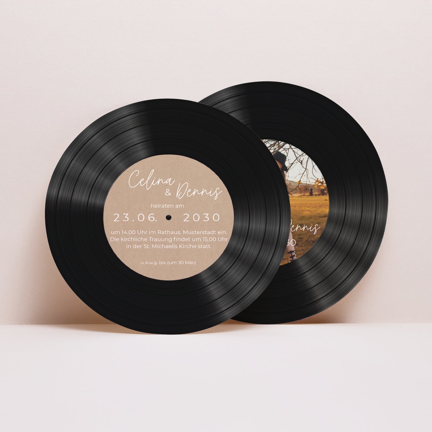 Hochzeitseinladung Schallplattenhülle Blumen Pop II foto N° 4