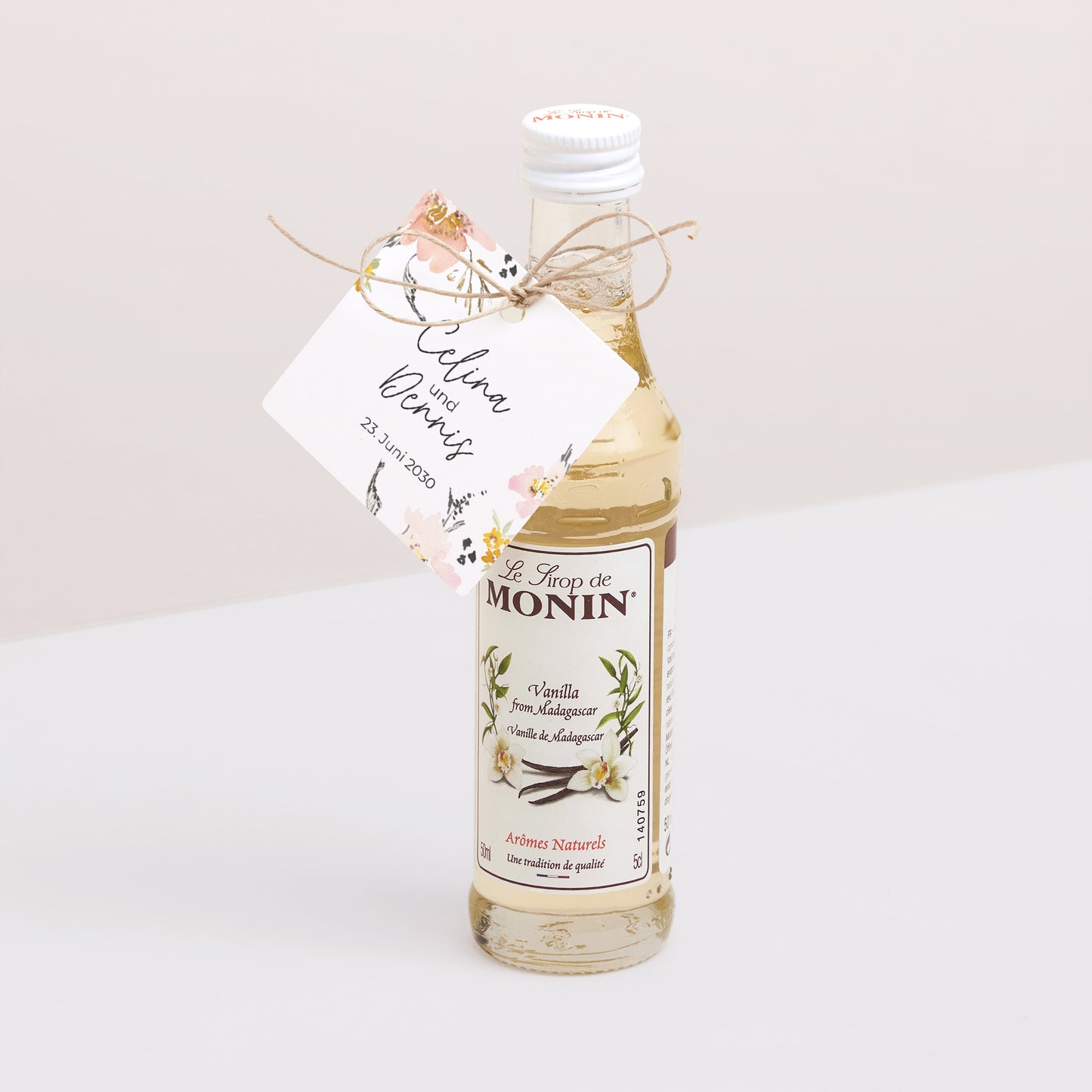 Vorgelochtes Etikett Hochzeit quadratisch Blumen Pop II foto N° 3