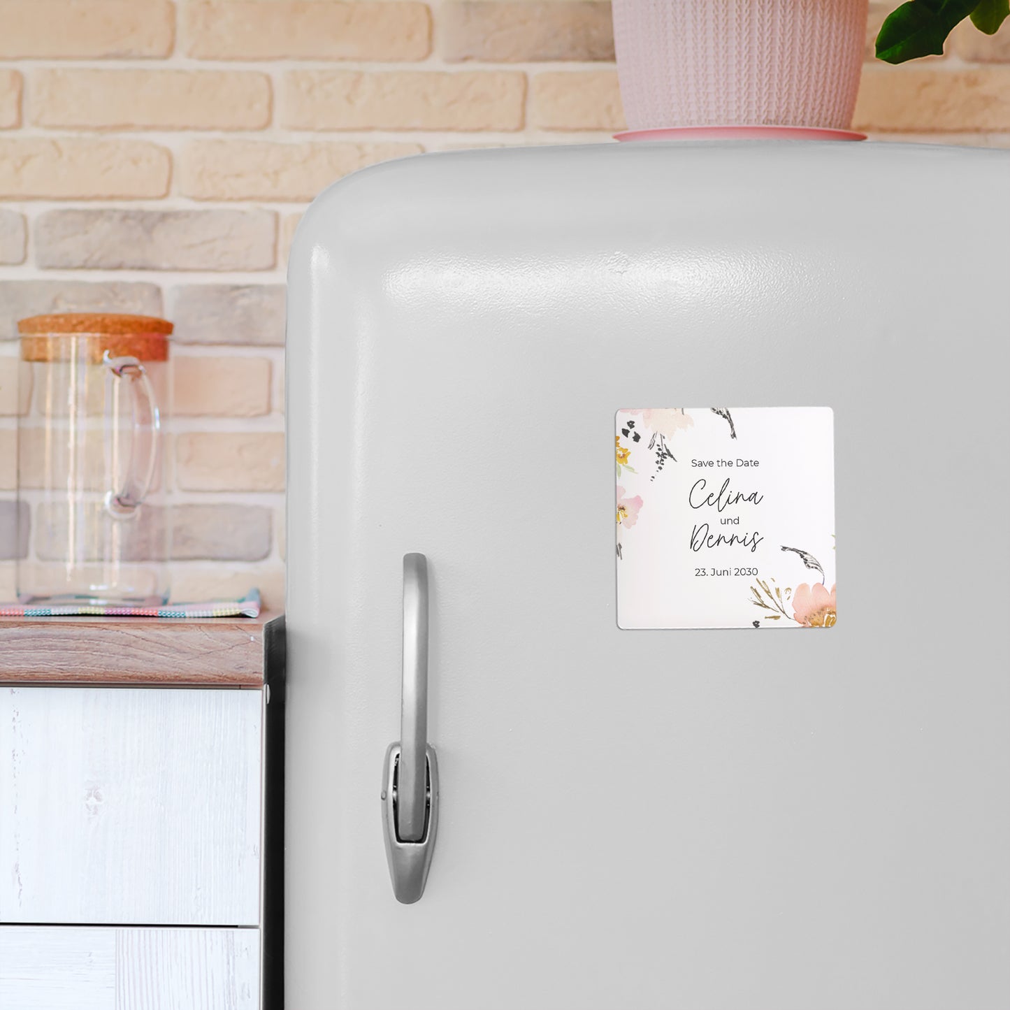 Save the date Karte Hochzeit Satz von 9, magnetisch. Blumen Pop II foto N° 4