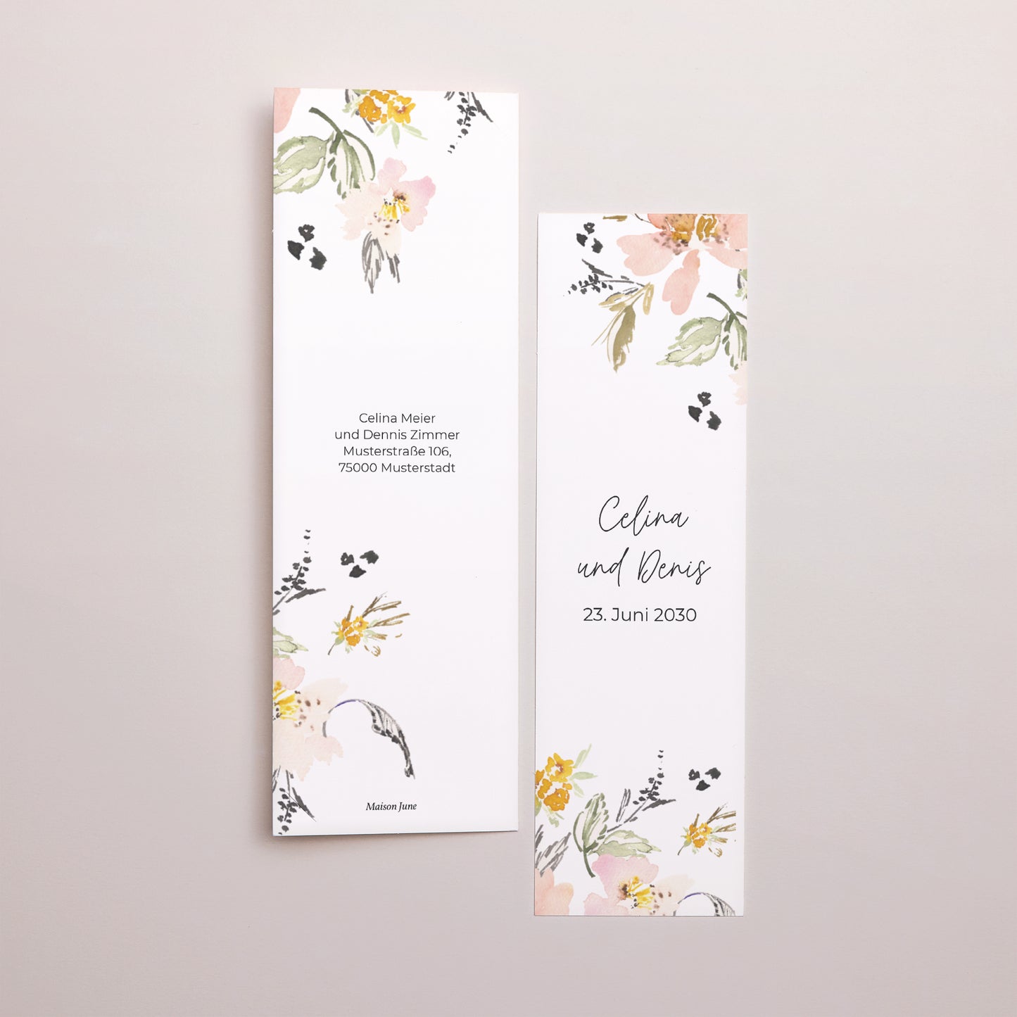Dankeskarte Hochzeit Fotoautomaten Lesezeichen Blumen Pop II foto N° 3
