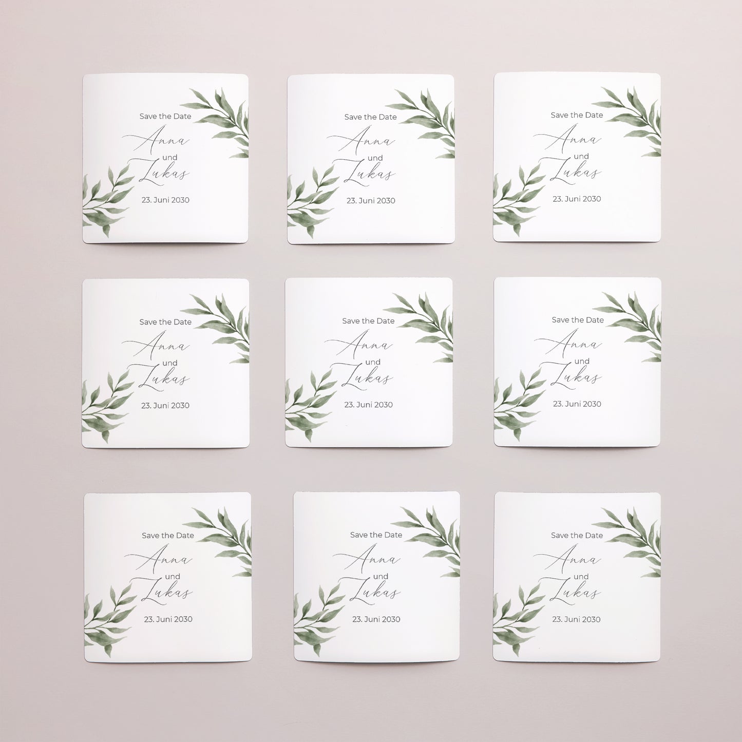 Save the date Karte Hochzeit Satz von 9, magnetisch. Pflanzenparade foto N° 3