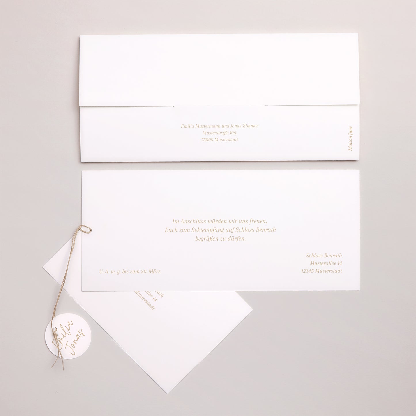 Hochzeitseinladung Mappe 2 Karten, Etikett Shakespeare foto N° 4