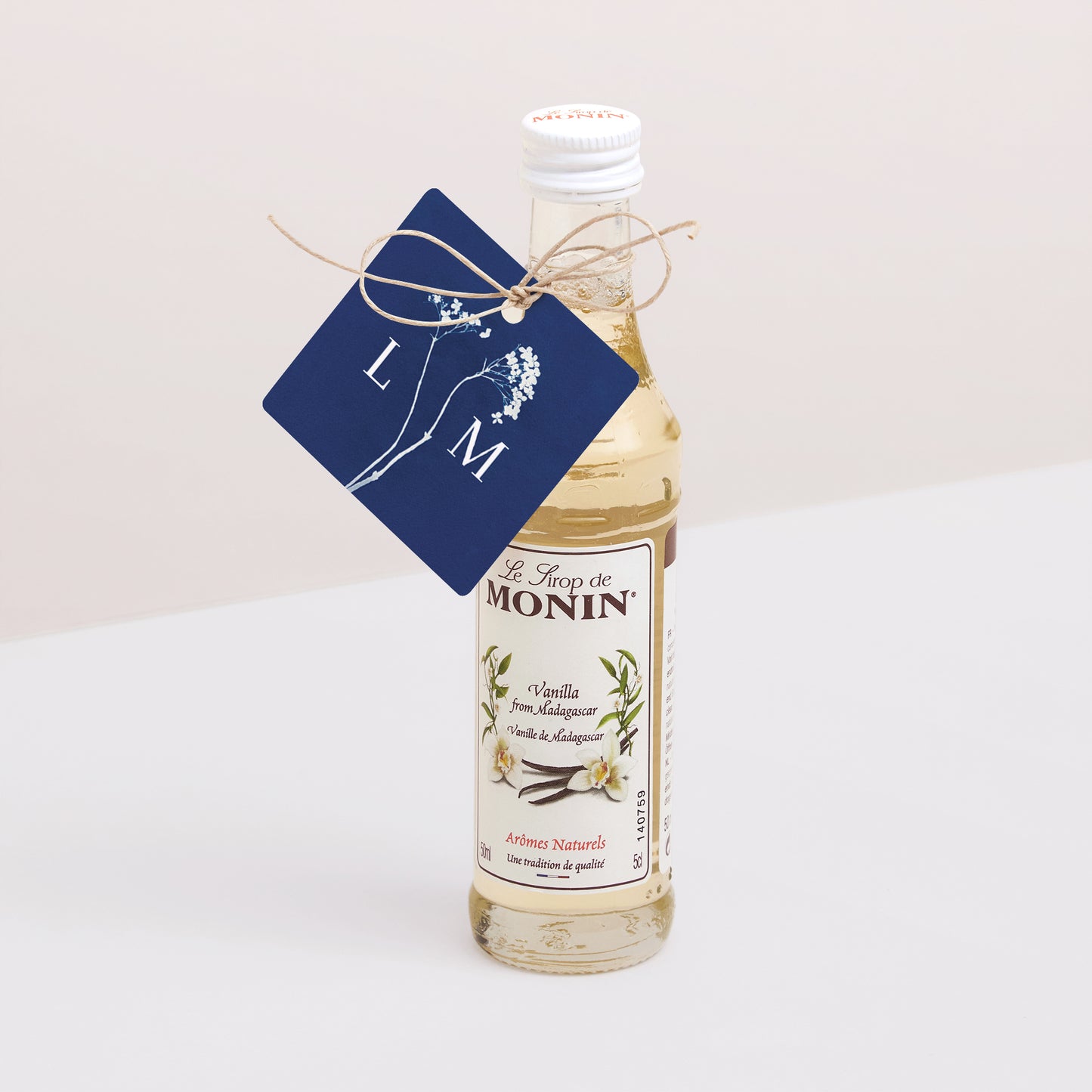 Vorgelochtes Etikett Hochzeit quadratisch Cyanotypie foto N° 3