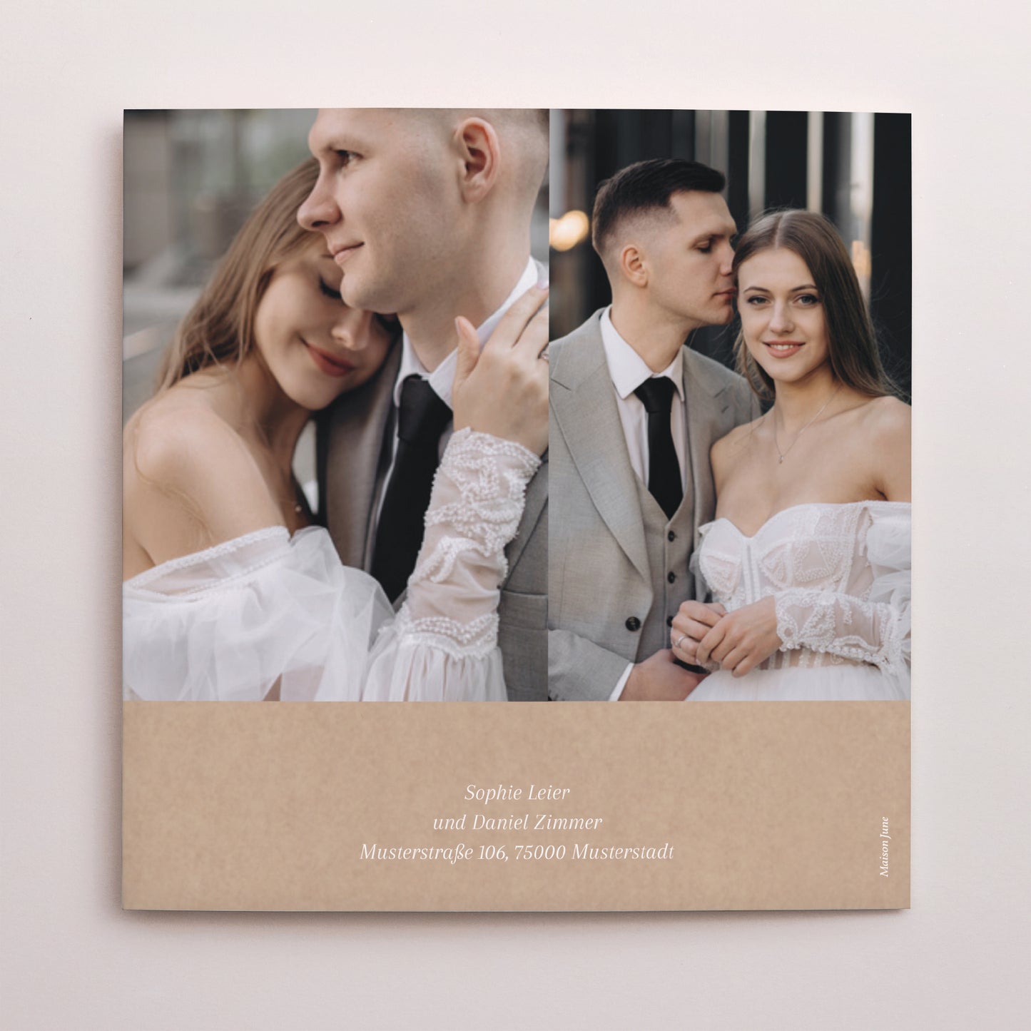 Dankeskarte Hochzeit Doppelflügiges Quadrat Shakespeare II foto N° 3