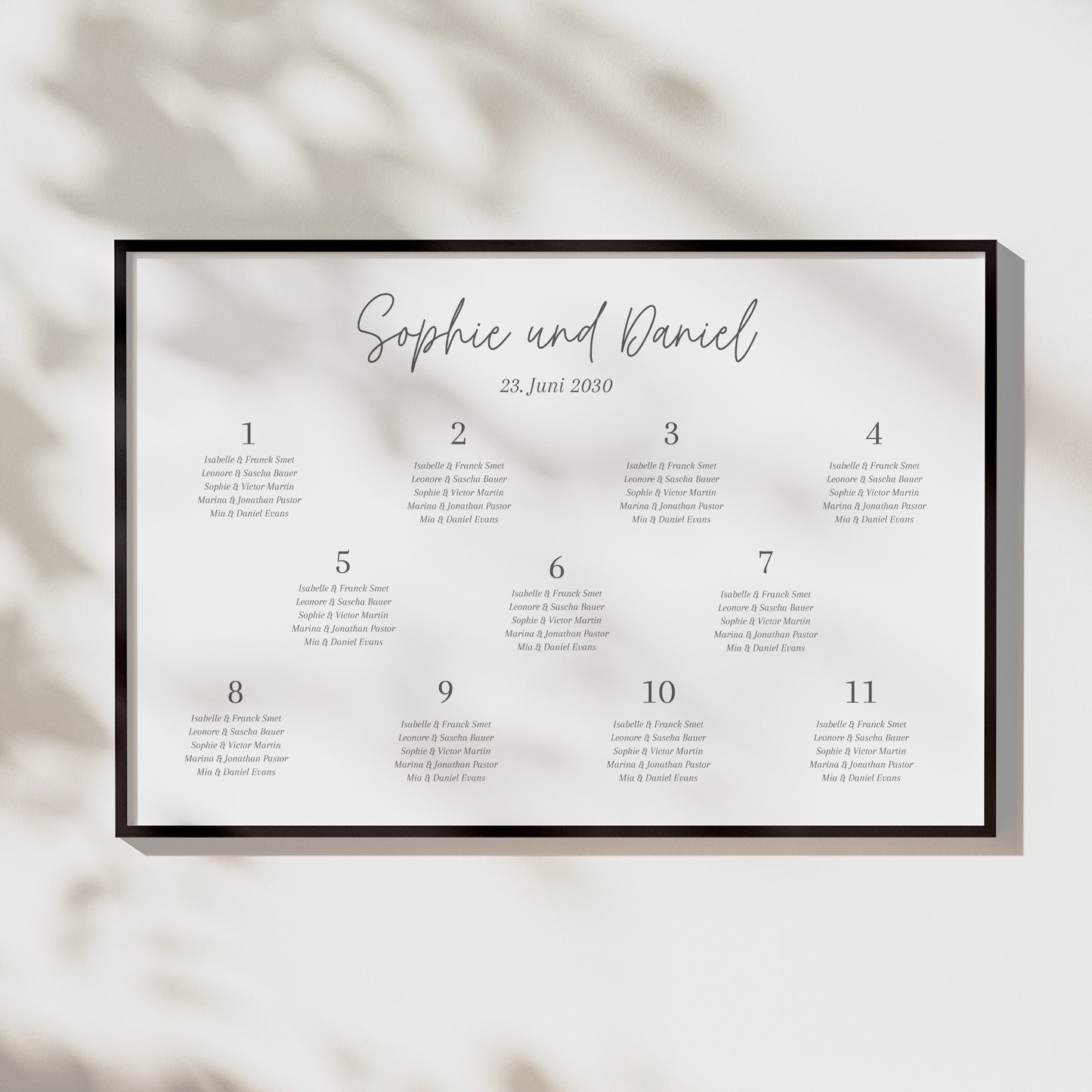 Sitzplan Hochzeit Landschaft 90 x 60 cm Shakespeare II foto N° 1