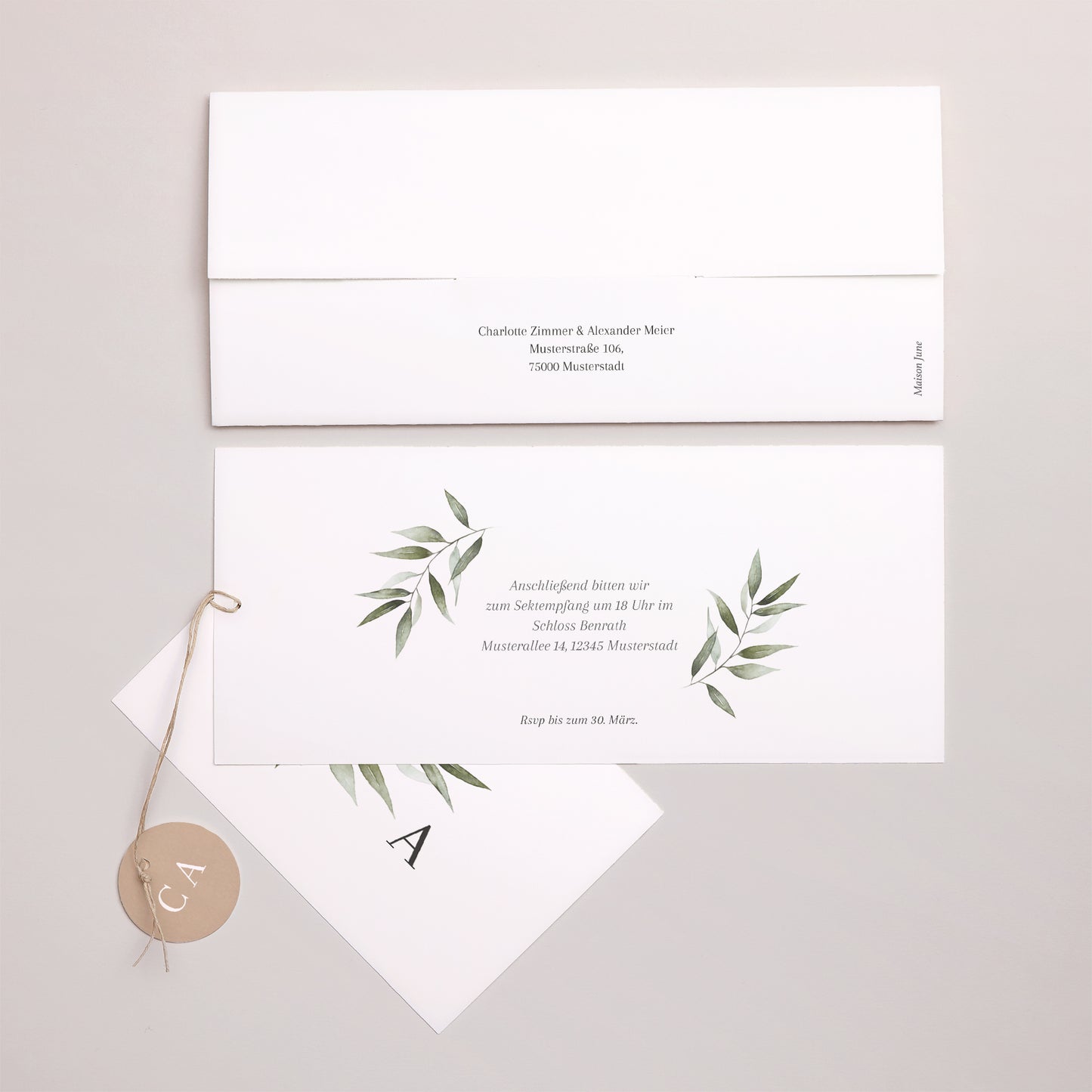 Hochzeitseinladung Mappe 2 Karten, Etikett Majéline foto N° 4