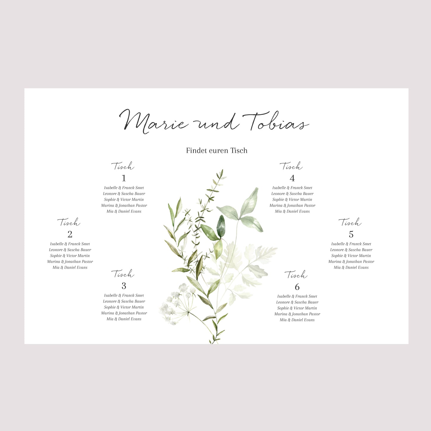 Sitzplan Hochzeit Landschaft Seralin foto N° 2