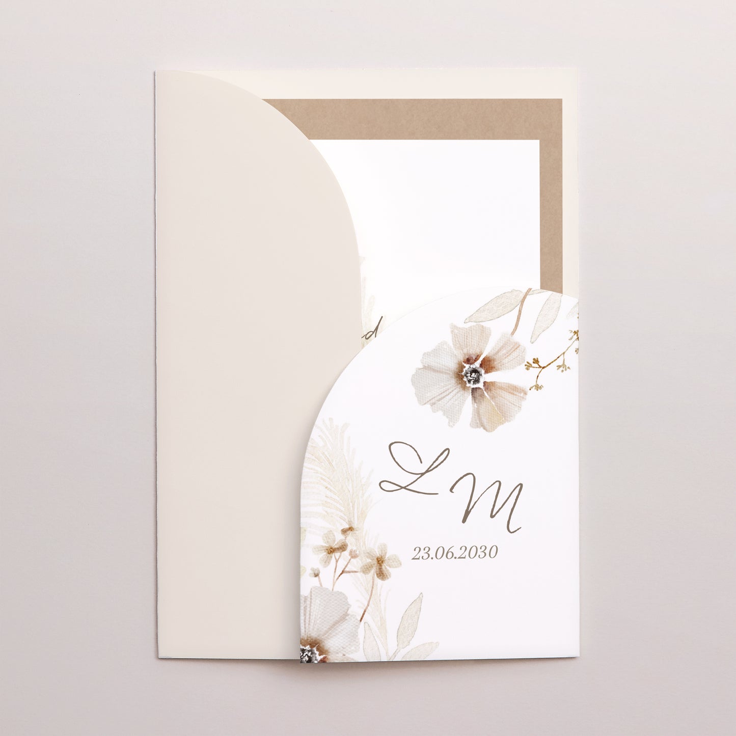 Hochzeitseinladung Hülle für 2 Karten Kamelie foto N° 1