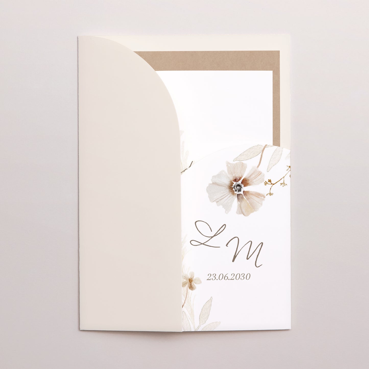 Hochzeitseinladung Hülle für 2 Karten Kamelie foto N° 2