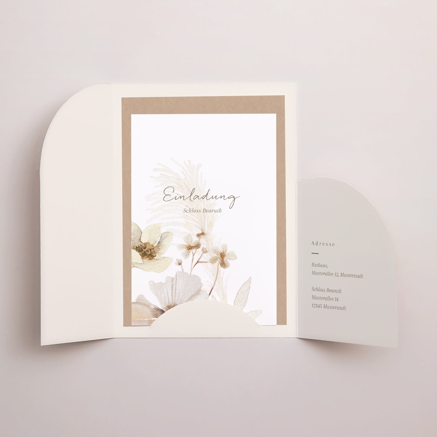 Hochzeitseinladung Hülle für 2 Karten Kamelie foto N° 3