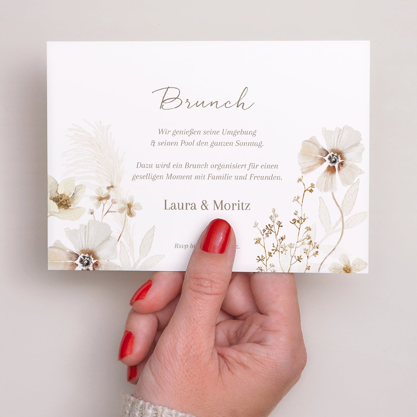 Einladungskarte Hochzeit Landschaft Kamelie foto N° 2