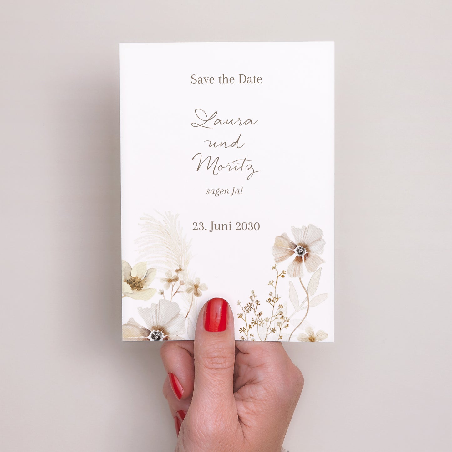 Save the date Karte Hochzeit Porträt Kamelie foto N° 2