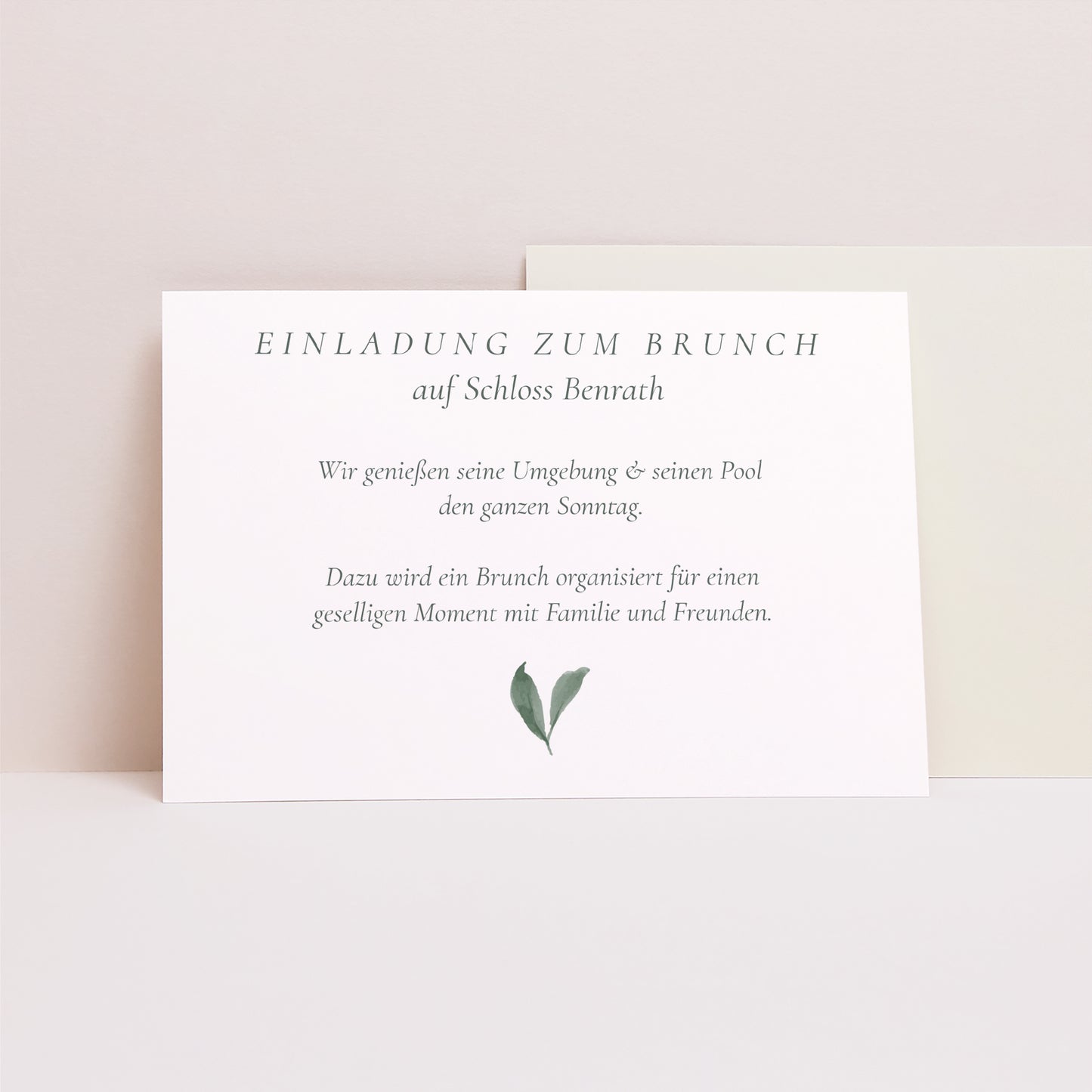 Beilegekarte Hochzeit Landschaft Pflanzenkranz foto N° 1
