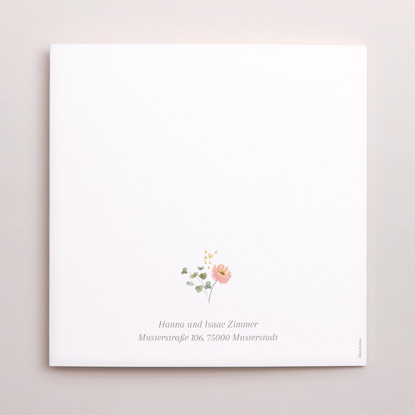 Dankeskarte Hochzeit Doppelflügiges Quadrat foto N° 3
