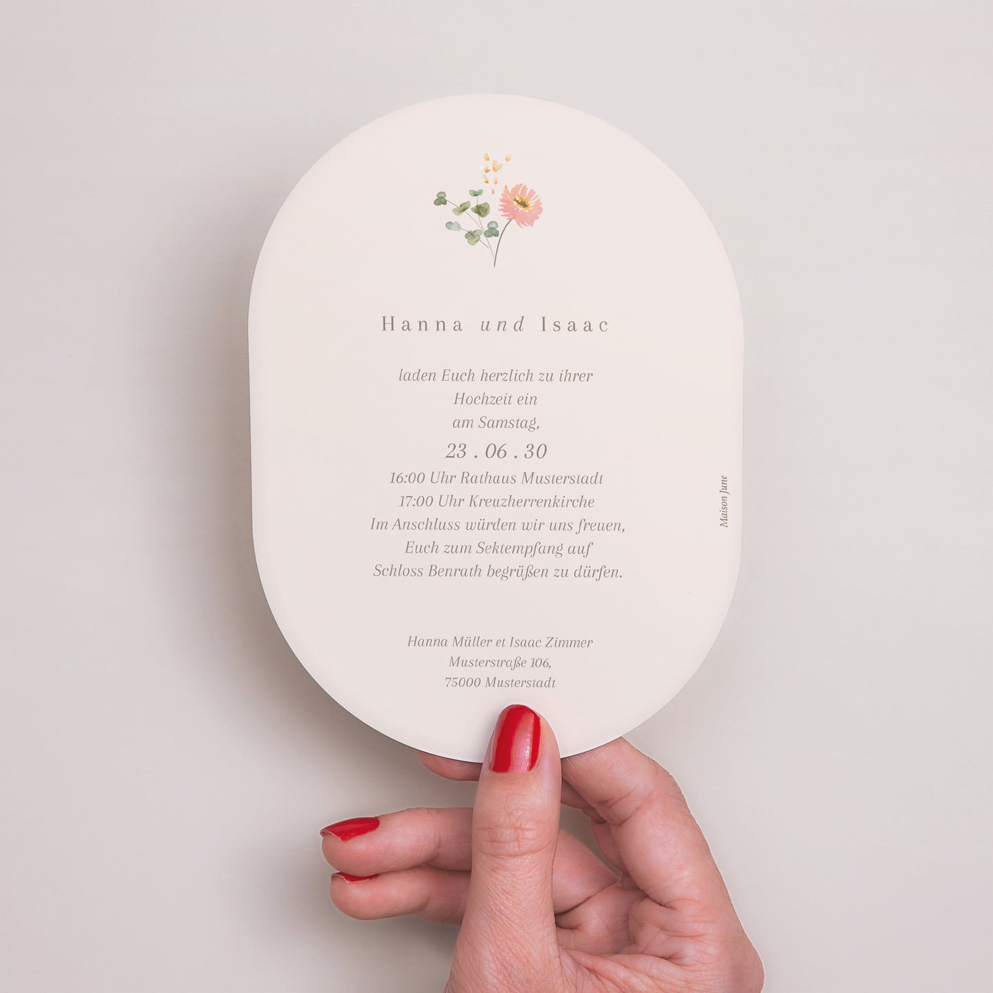 Hochzeitseinladung oval foto N° 3