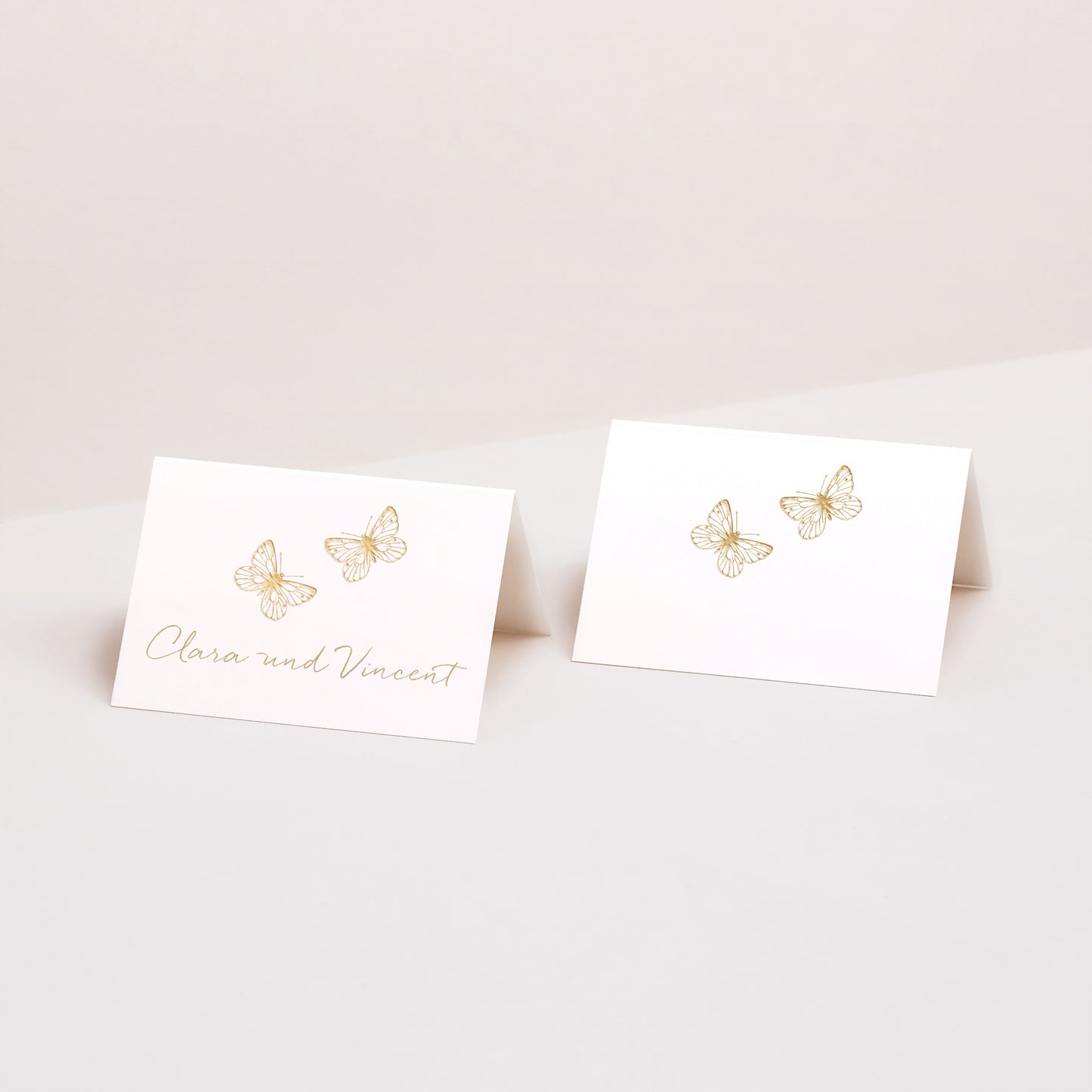 Tischkarten Hochzeit Quer Goldenes Herbarium foto N° 1