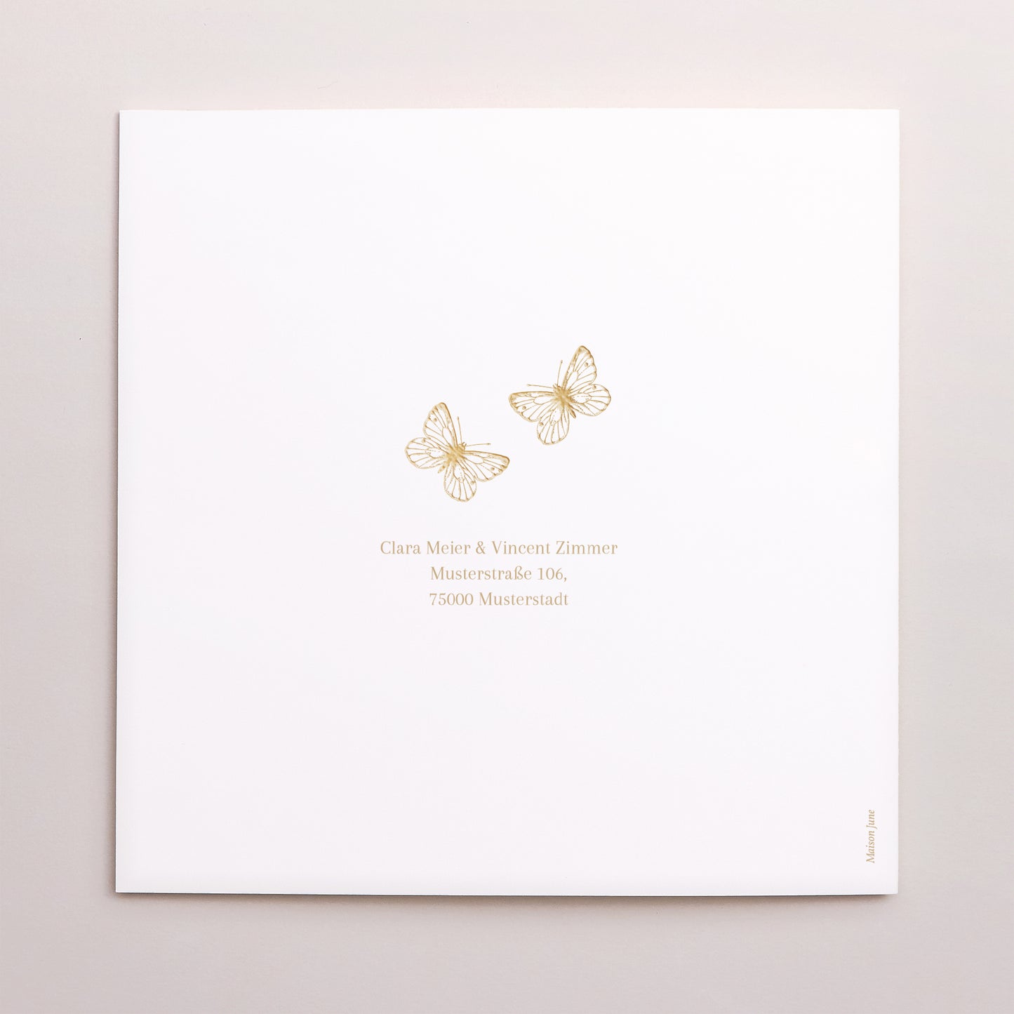 Hochzeitseinladung Doppelflügelfenster Goldenes Herbarium foto N° 3