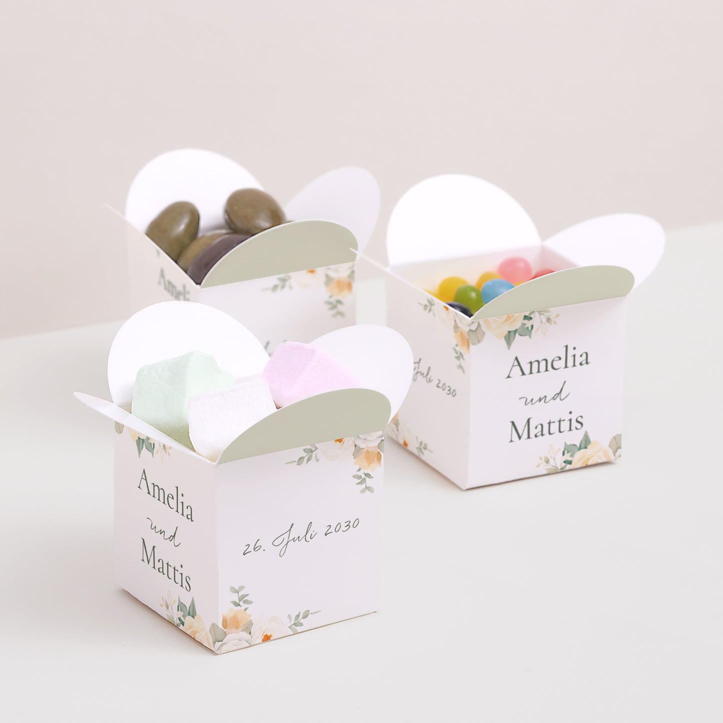 Geschenkbox Hochzeit Schmetterlingsöffnung Romantischer Blumenstrauß foto N° 3