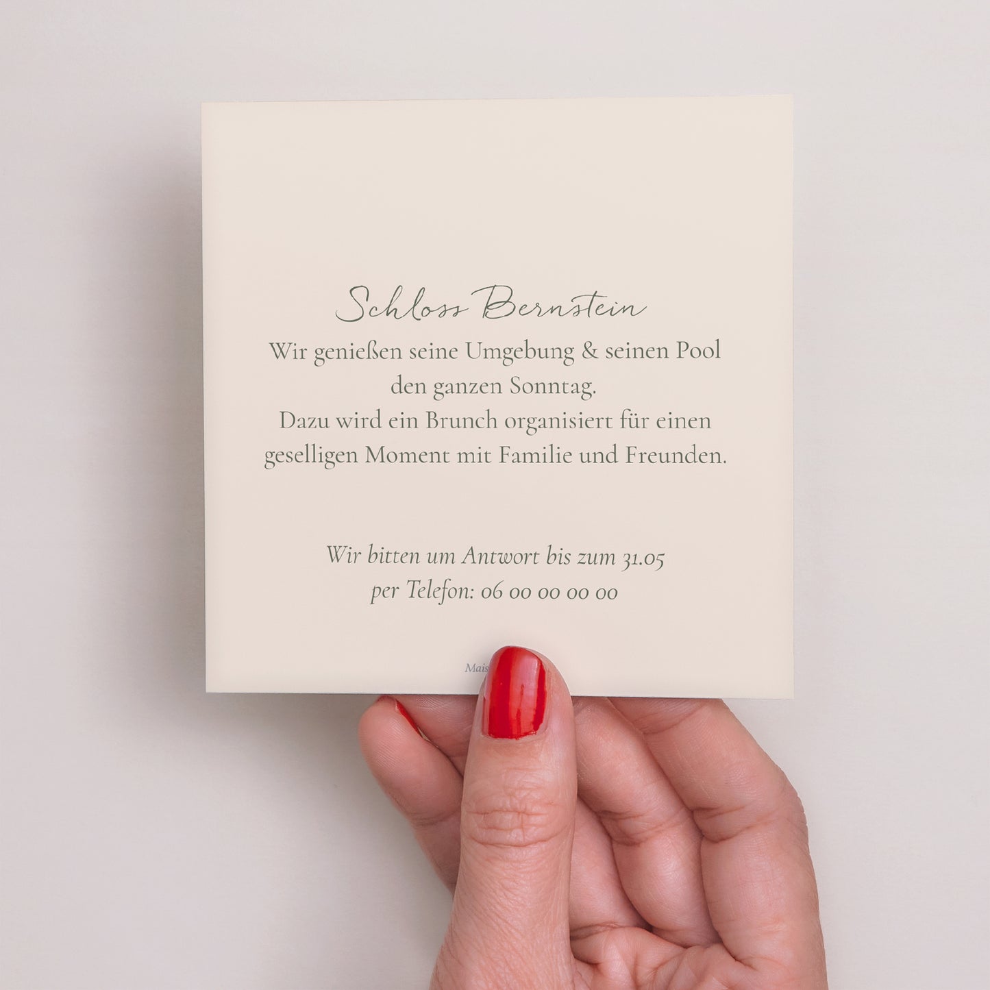 Einladungskarte Hochzeit Quadrat Romantischer Blumenstrauß foto N° 3