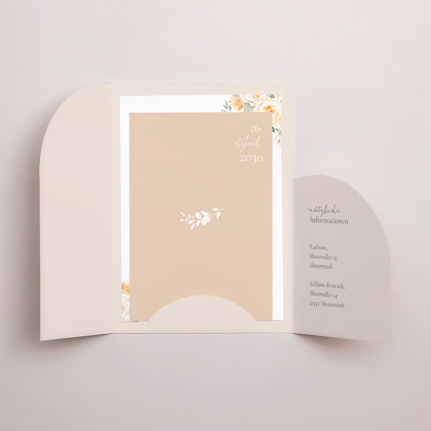 Hochzeitseinladung Hülle für 2 Karten Romantischer Blumenstrauß foto N° 3