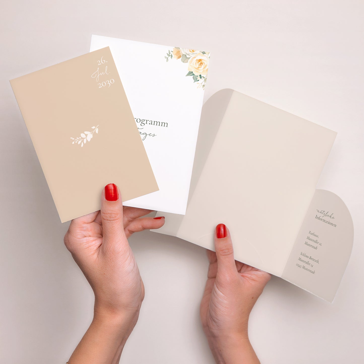 Hochzeitseinladung Hülle für 2 Karten Romantischer Blumenstrauß foto N° 4