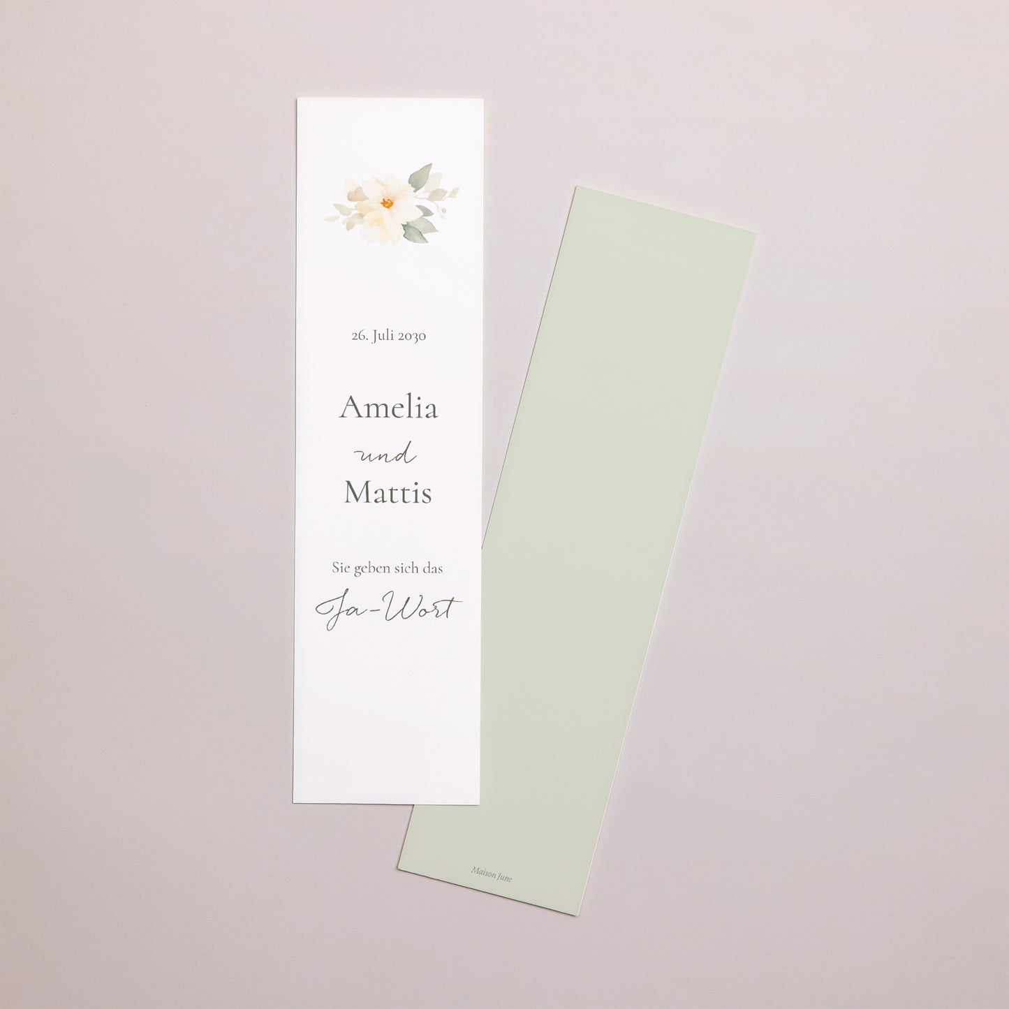 Save the date Karte Hochzeit Lesezeichen Romantischer Blumenstrauß foto N° 1