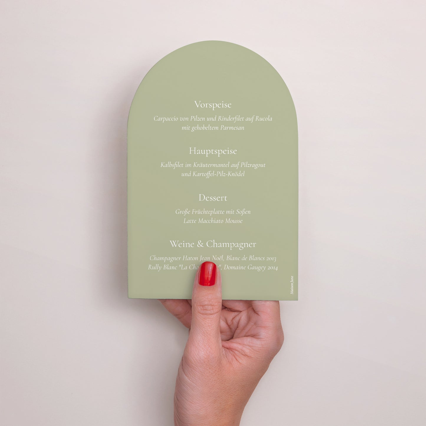 Menükarte Hochzeit Arche Romantischer Zweig III foto N° 3