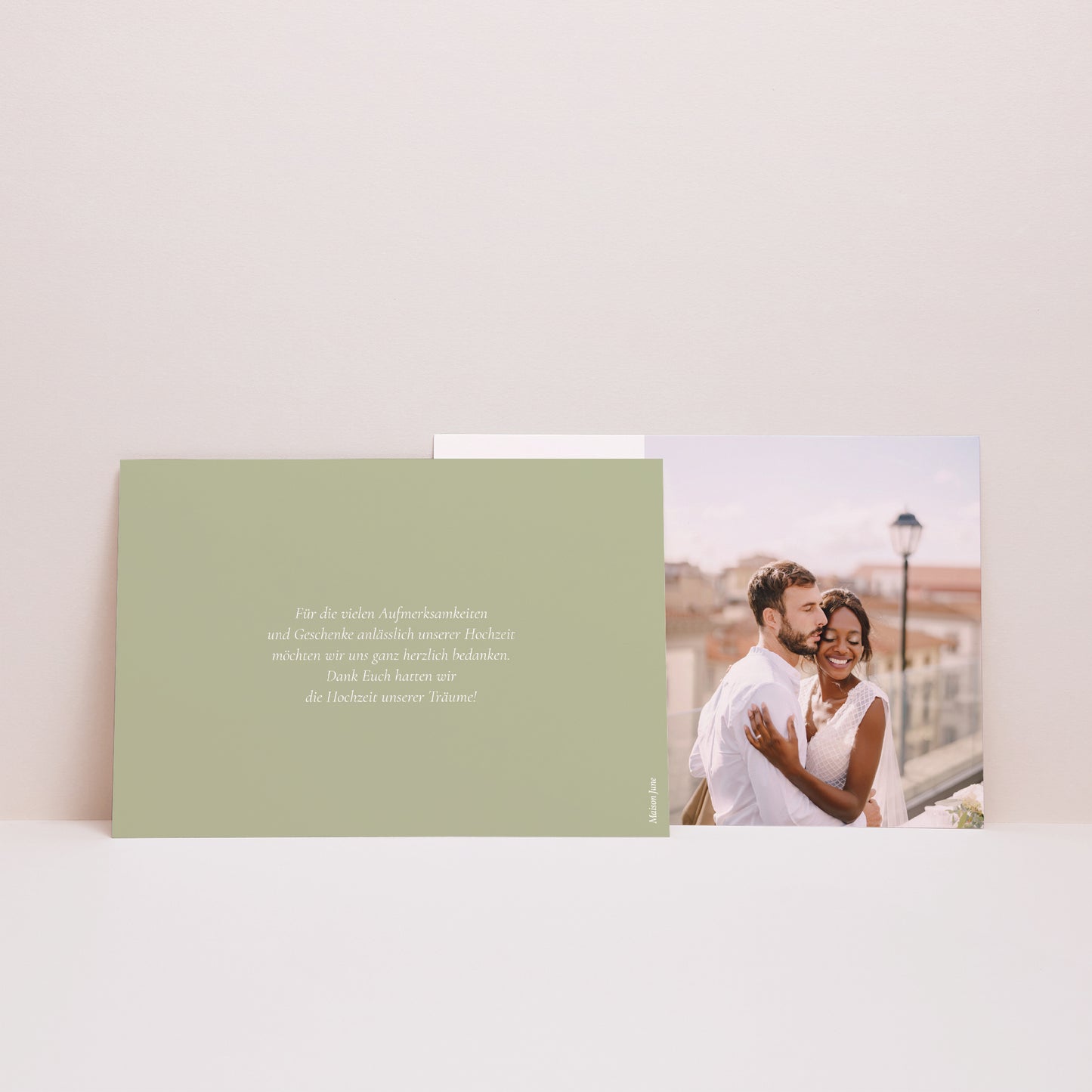 Dankeskarte Hochzeit Landschaft Romantischer Zweig III foto N° 3